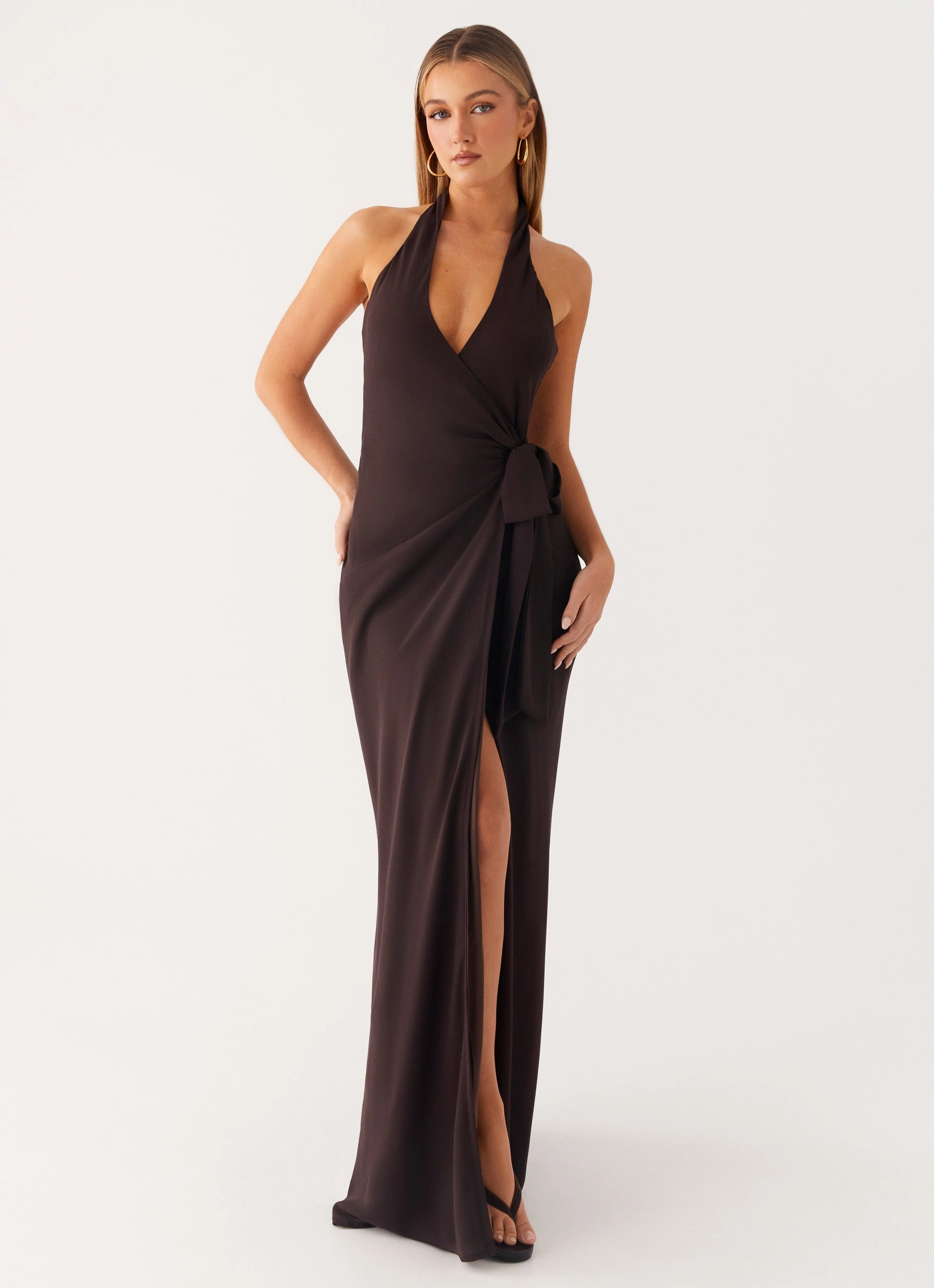 So Chic Maxi Dress - Cool Chocolate Heavy Duty Coat