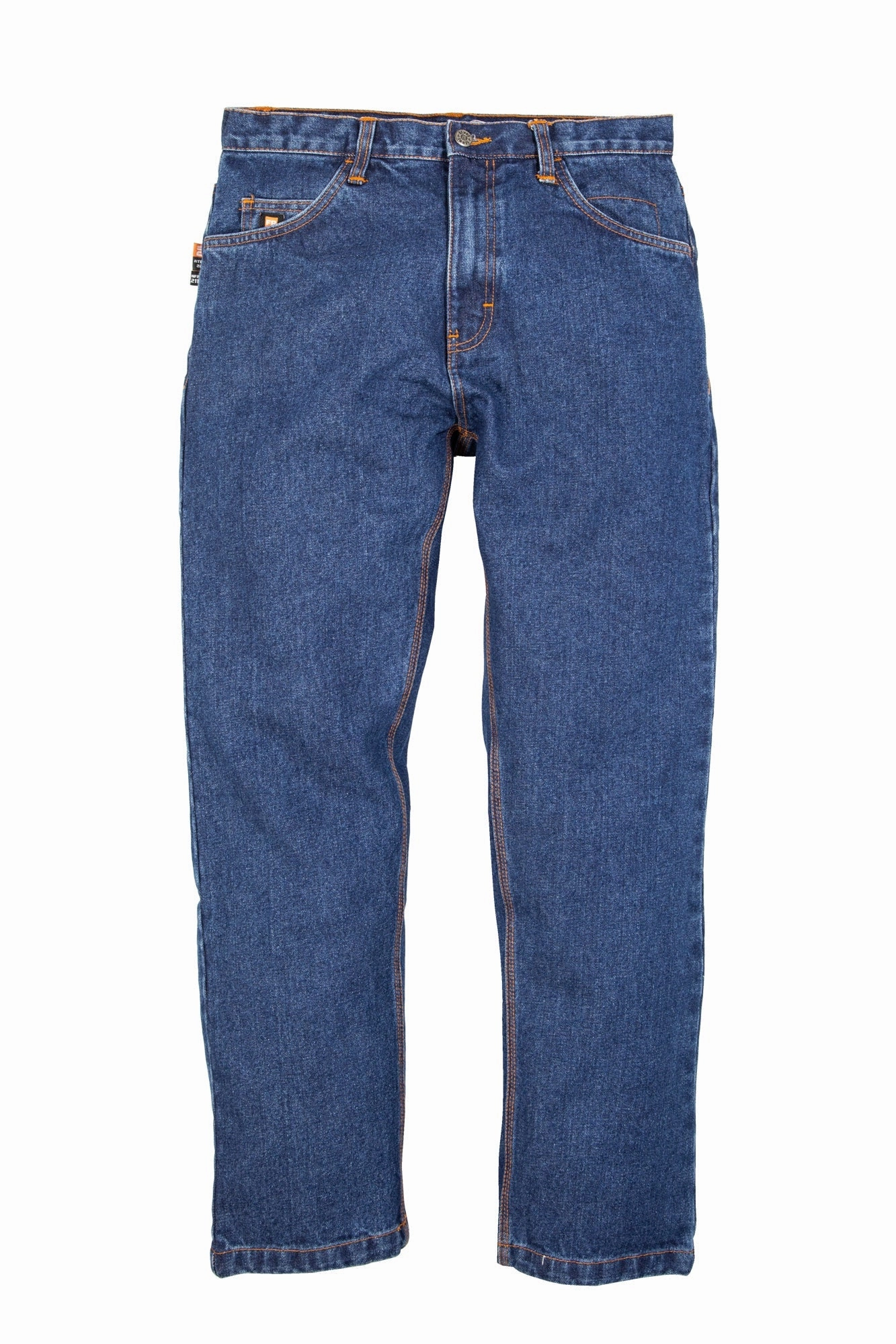 Premium Outdoor Enthusiast Durable Athlete Fit Travel Outfit Berne Mens Stone Wash Dark 100% Cotton FR 5-Pocket Jean