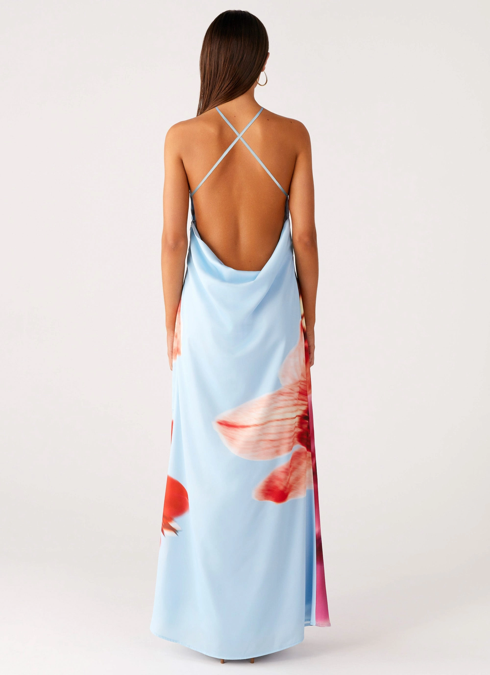 Padded Jacket Chloe Maxi Dress - Turquoise Bloom