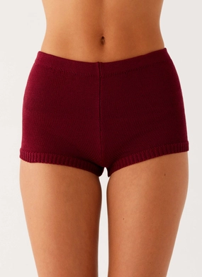 Miffy Mini Shorts - Maroon Rash Guard