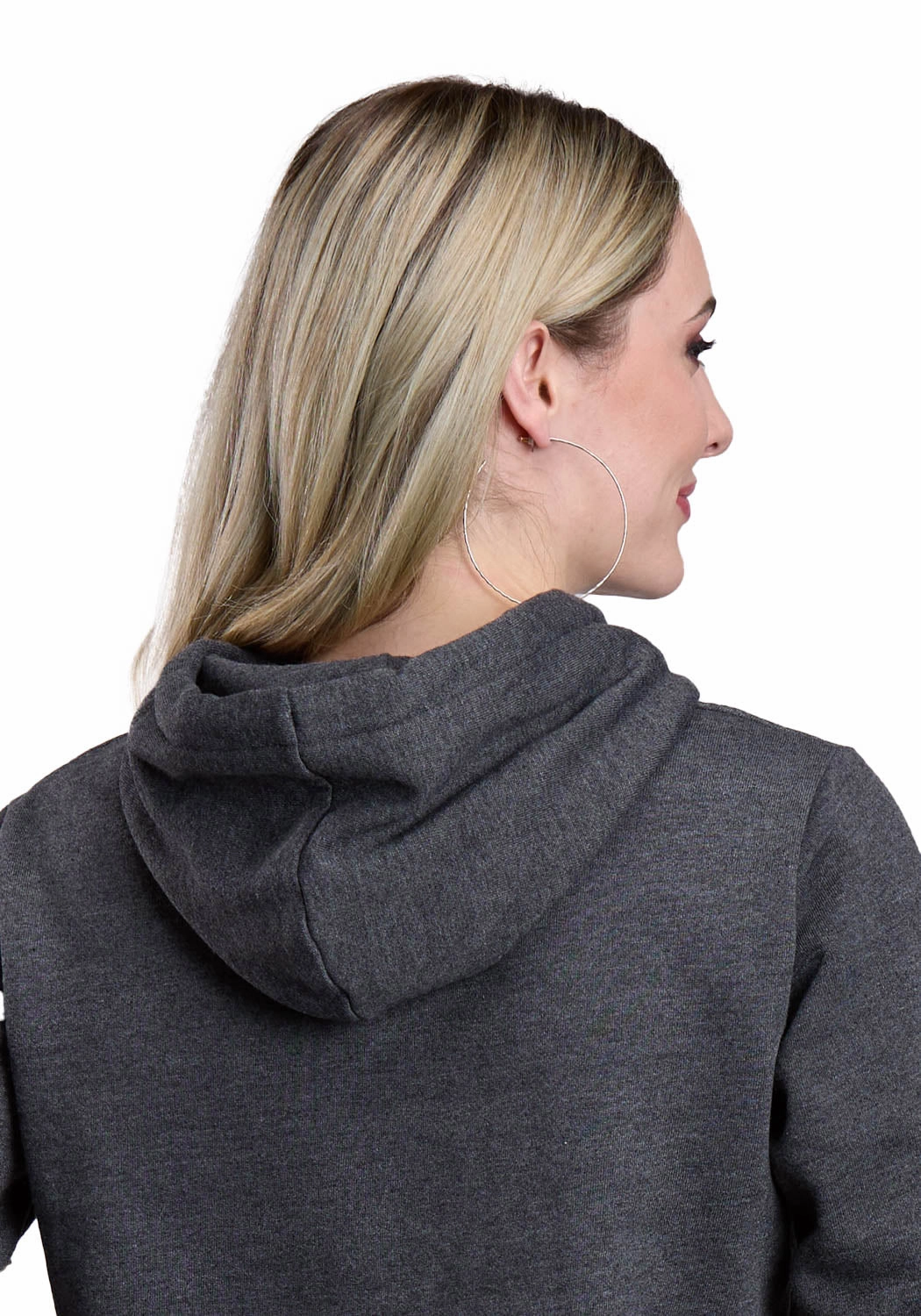 Weatherproof Zipper Closure Tin Haul Womens Tri-Blend Script Heather Charcoal Poly/Cotton Hoodie