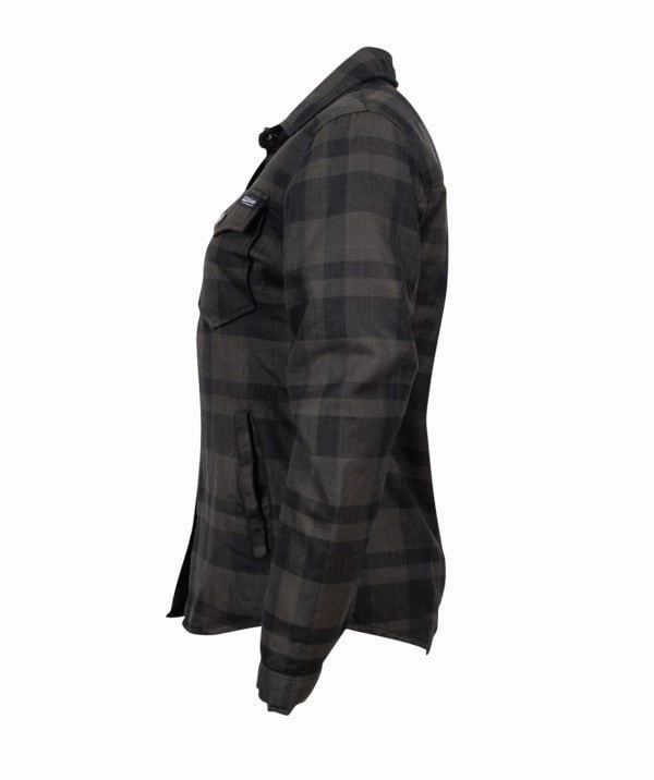 Basic Layers Non Restrictive Movement STS Ranchwear Womens Trapper Shirt Gray/Navy Plaid 100% Polyester Cotton Jacket