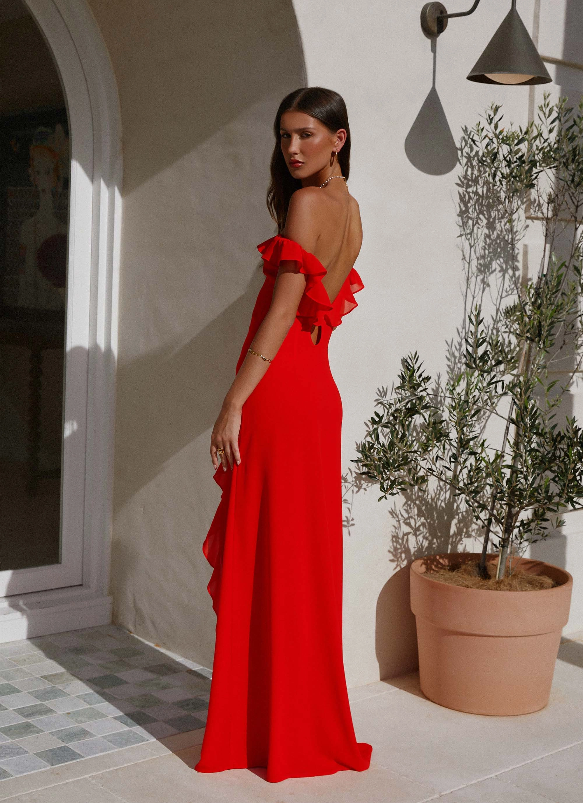 Braxton Maxi Dress - Red Romantic Style