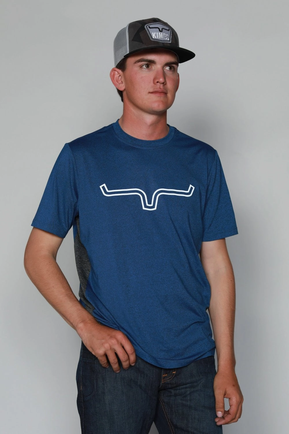 Premium Finish Kimes Ranch Mens Phase 2 Tech Tee Navy Polyester Blend S/S T-Shirt