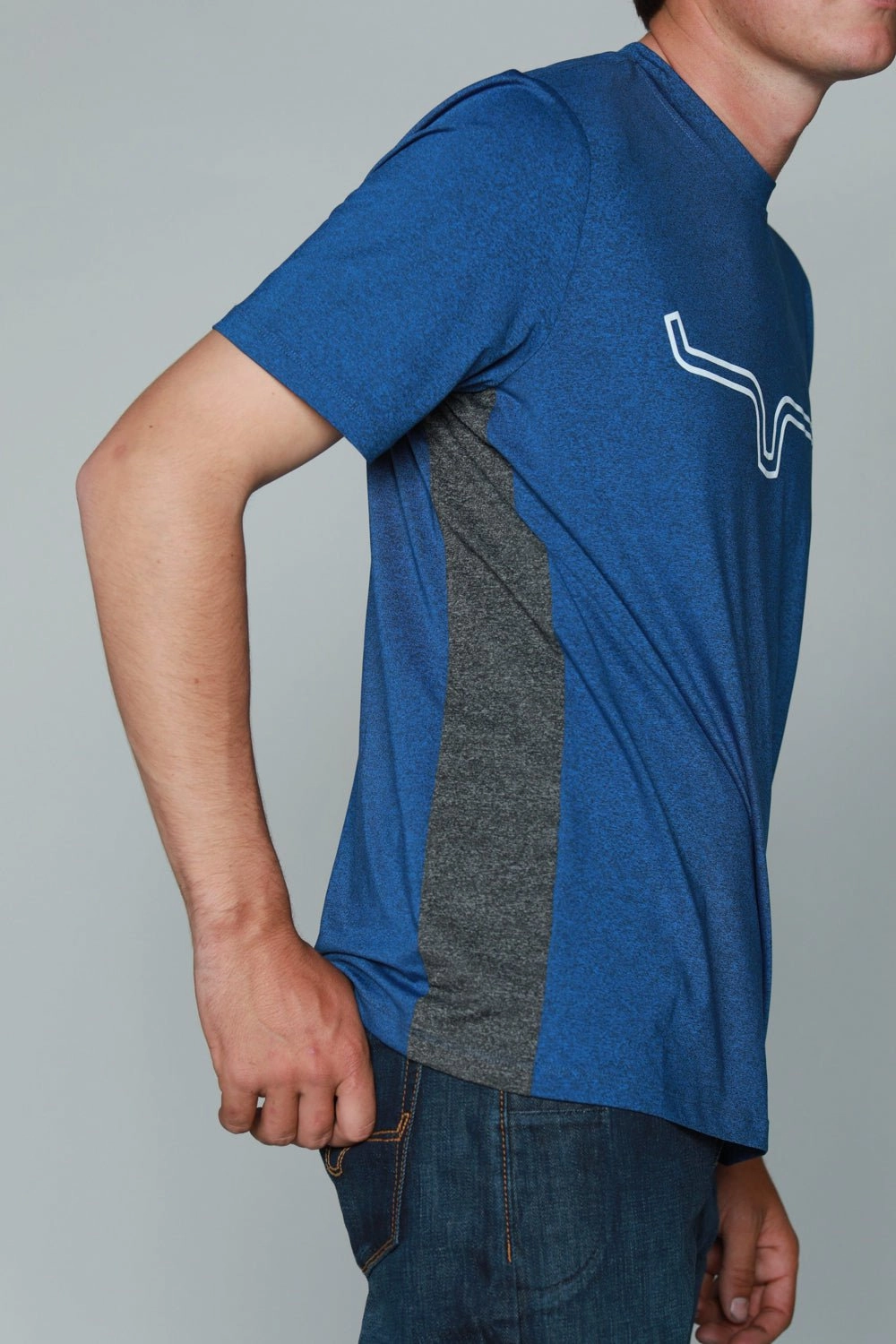 Kimes Ranch Mens Phase 2 Tech Tee Navy Polyester Blend S/S T-Shirt Abstract art Country Charm