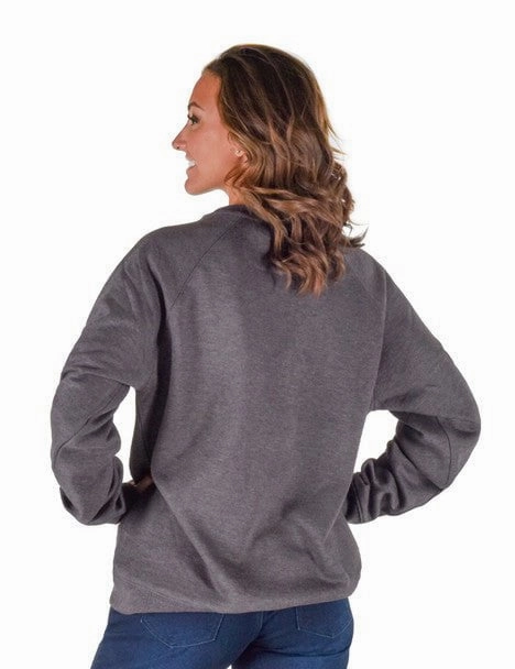 Layering Compatible Cut Cowgirl Tuff Womens Yes I'm Cold Charcoal Poly/Rayon Sweatshirt