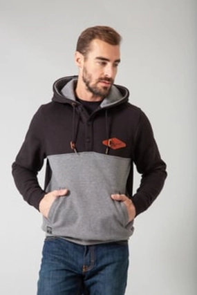 Detachable Layers Teflon Finish Kimes Ranch Mens Ogden Hood Black Cotton blend Hoodie