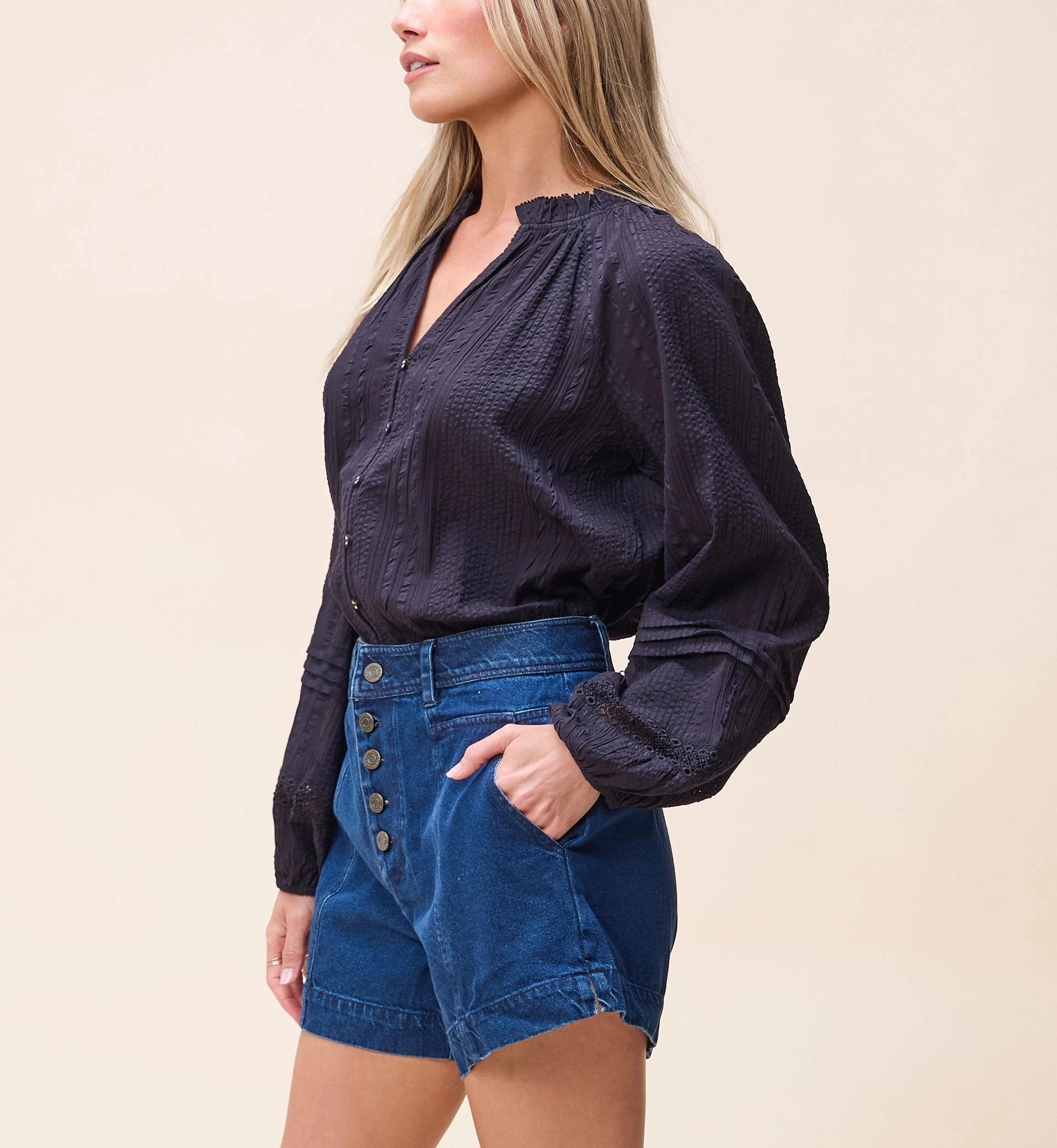 Thermal Insulation Printed Blouse Alicia Blouse | Black