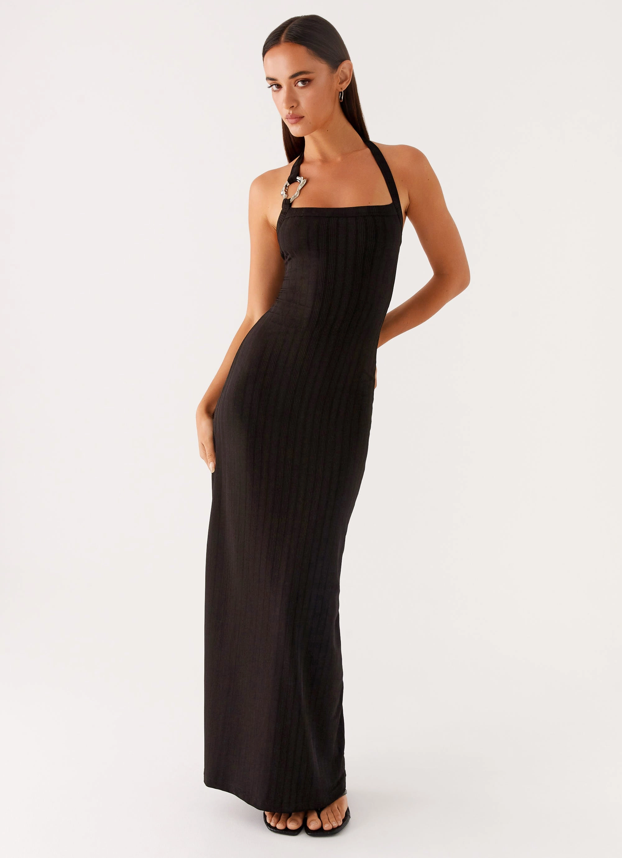 Selene Maxi Dress - Black Fashionable Look Office Casual