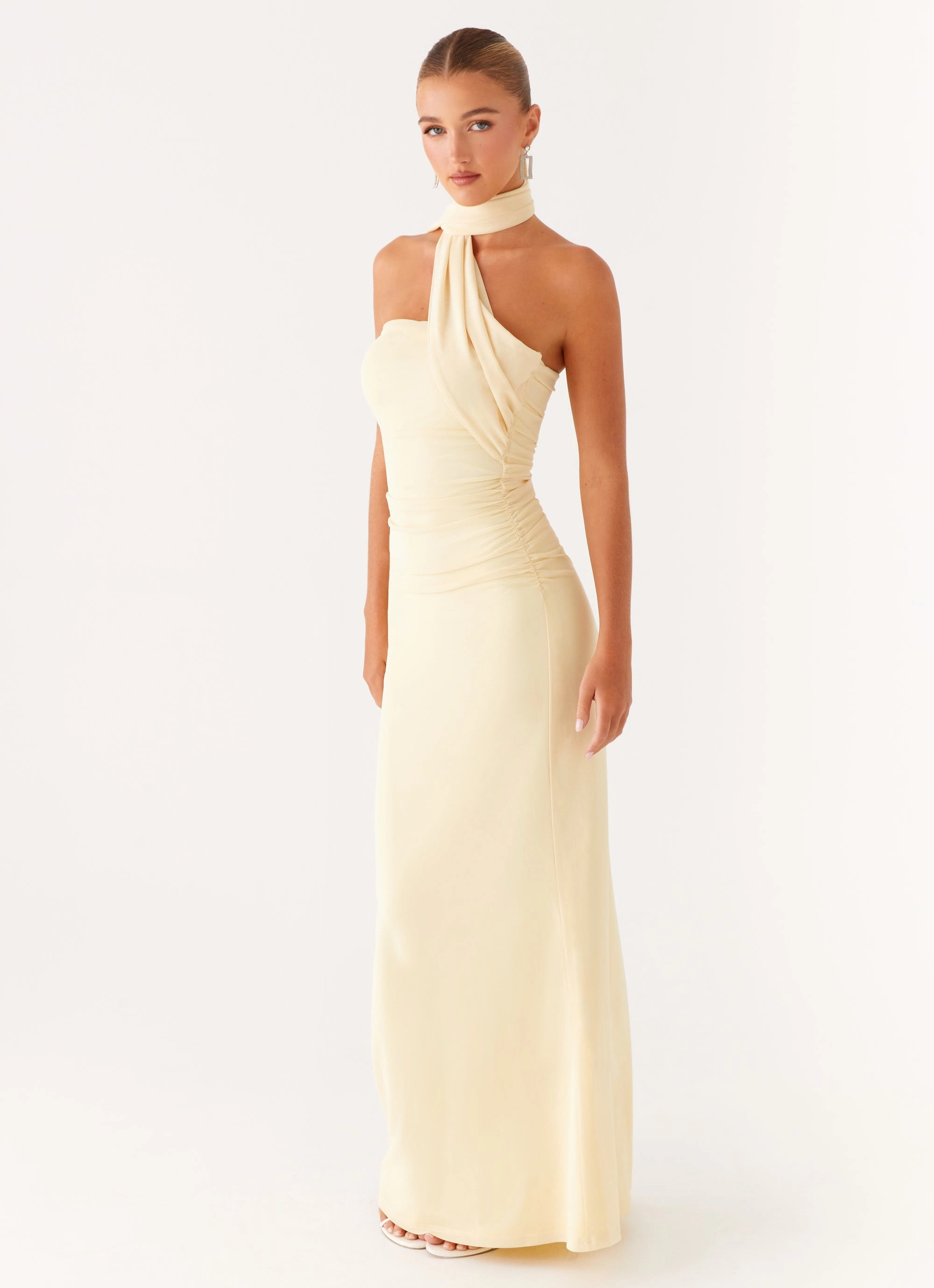 Songbird Maxi Dress - Yellow Warm Layering Textured Finish