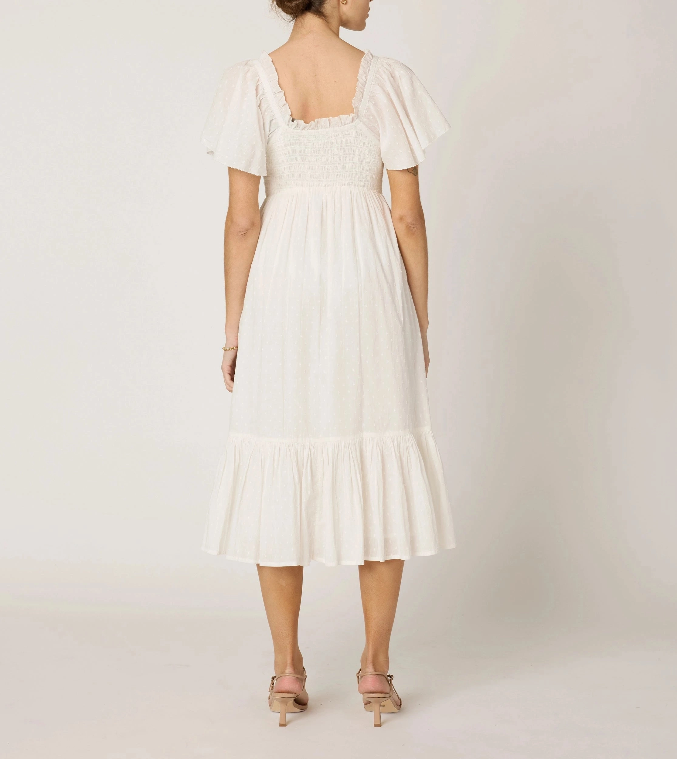 Ashlyn Midi Dress | Ivory Charming Design