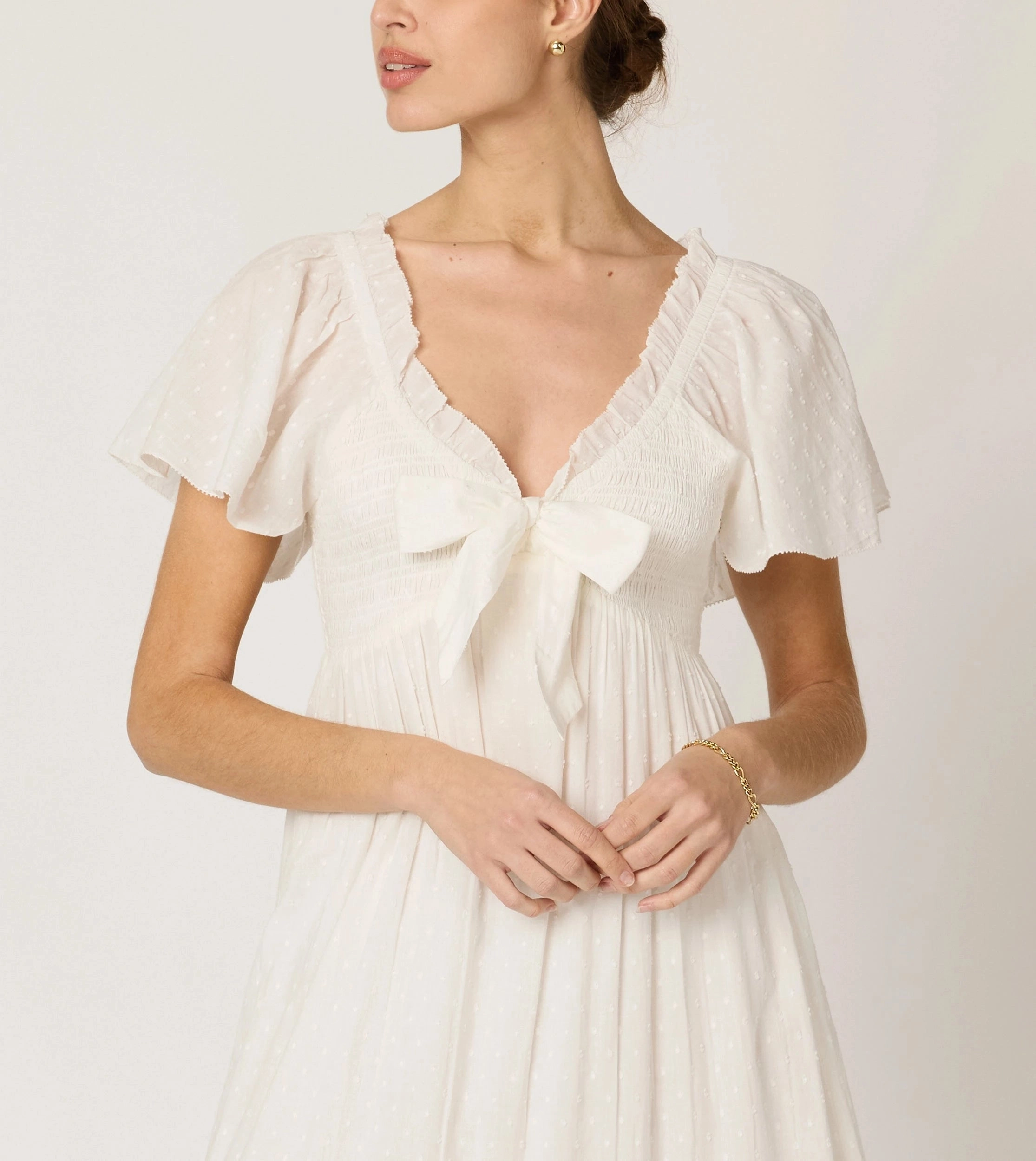 Ashlyn Midi Dress | Ivory Fashionable Touch