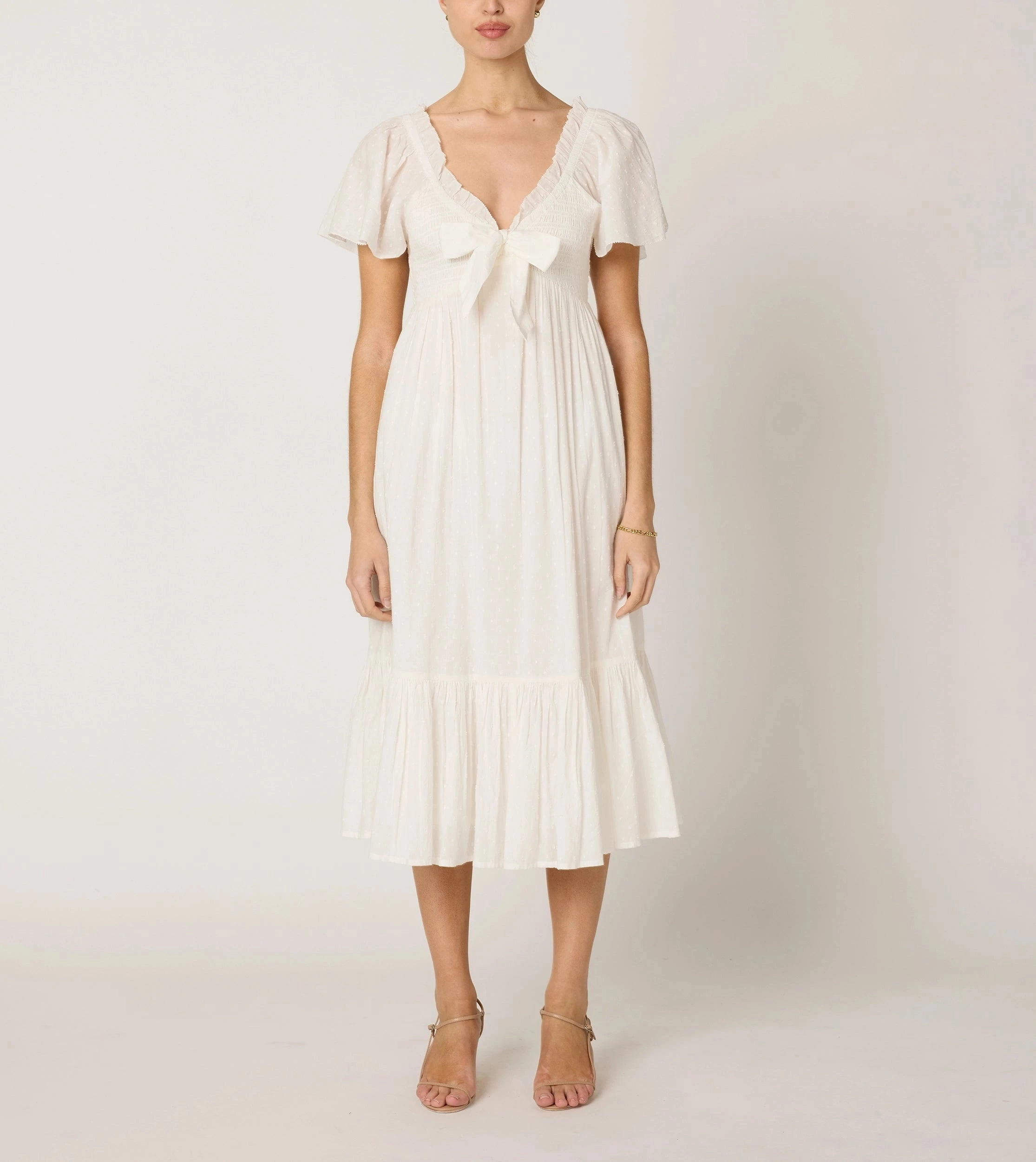 Ashlyn Midi Dress | Ivory Trend Glow