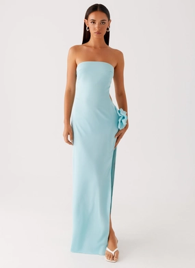 All Time Water-Repellent-Finish Fenway Strapless Maxi Dress - Mint