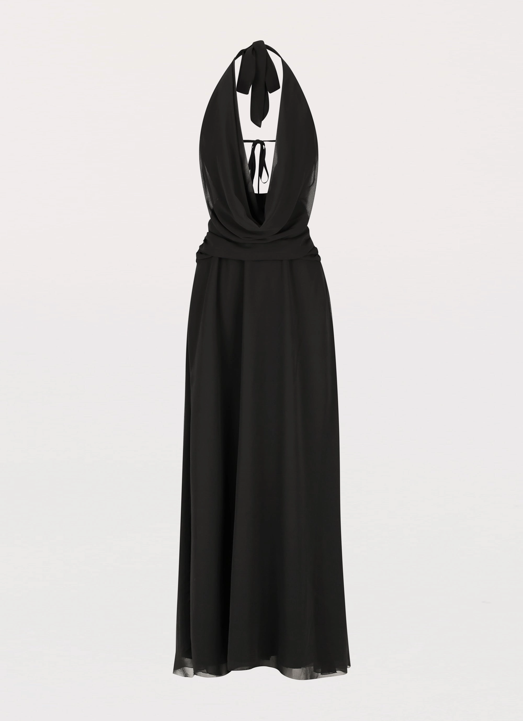 Elysia Chiffon Maxi Dress - Black Formal Outerwear Trendy Outerwear