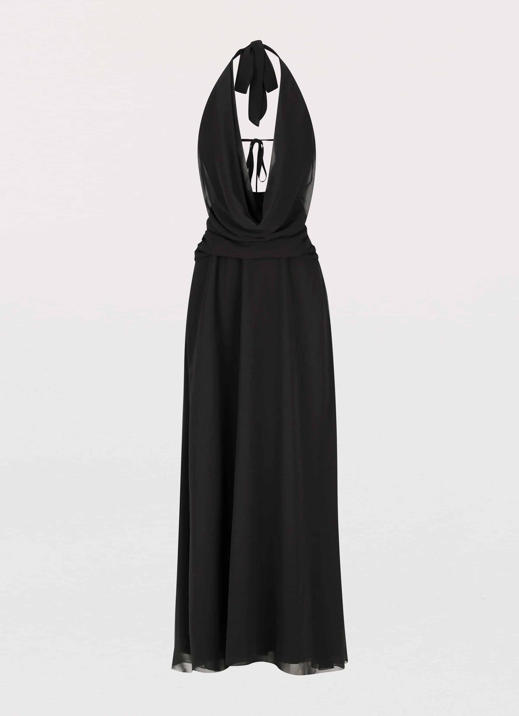 Elysia Chiffon Maxi Dress - Black Raincoat Style