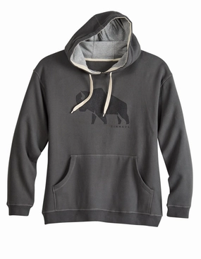 Tin Haul Mens Modern Bull Grey Cotton Blend Hoodie Three Layer Laminate