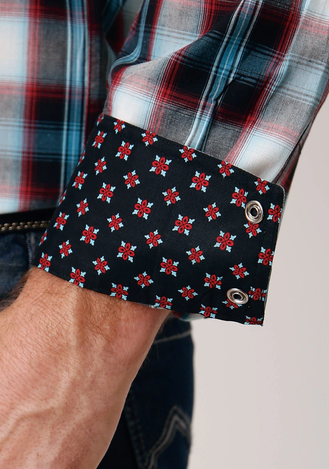 Roper Mens West Plaid Black 100% Cotton L/S Shirt Winter Comfort