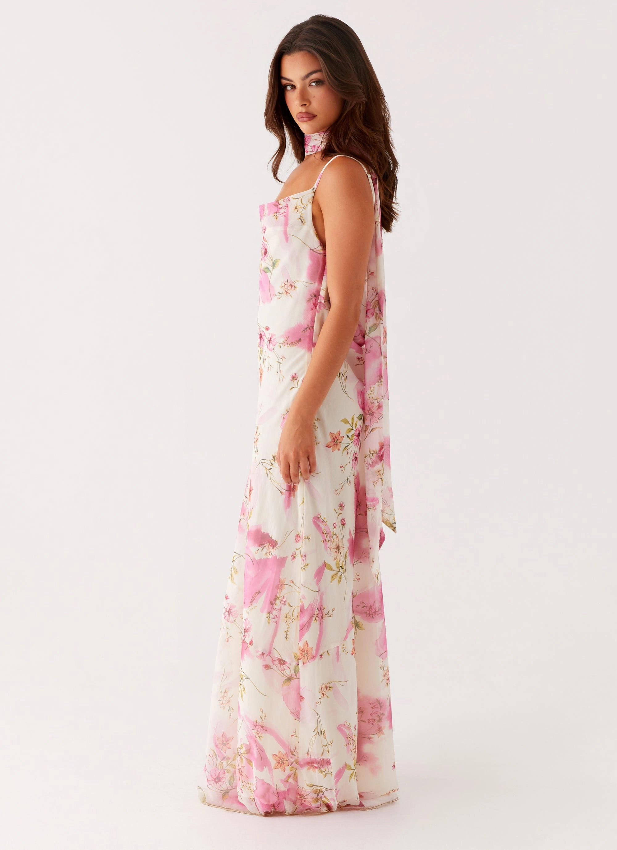Soft Touch Spencer Maxi Dress - Ivory Floral Print