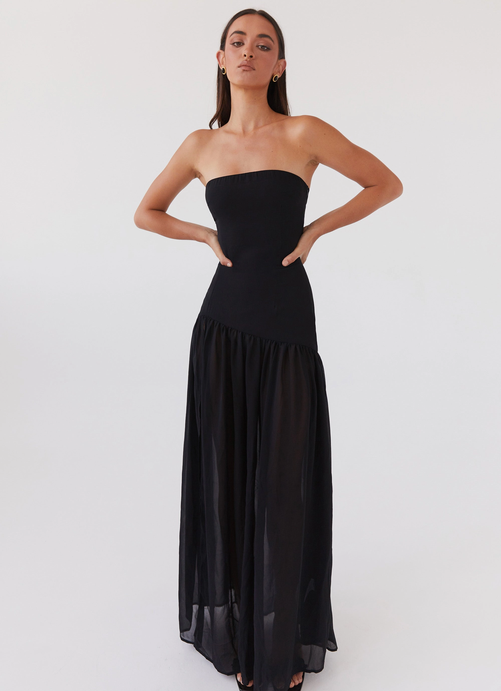 Eden Strapless Maxi Dress - Black All-Weather Protection