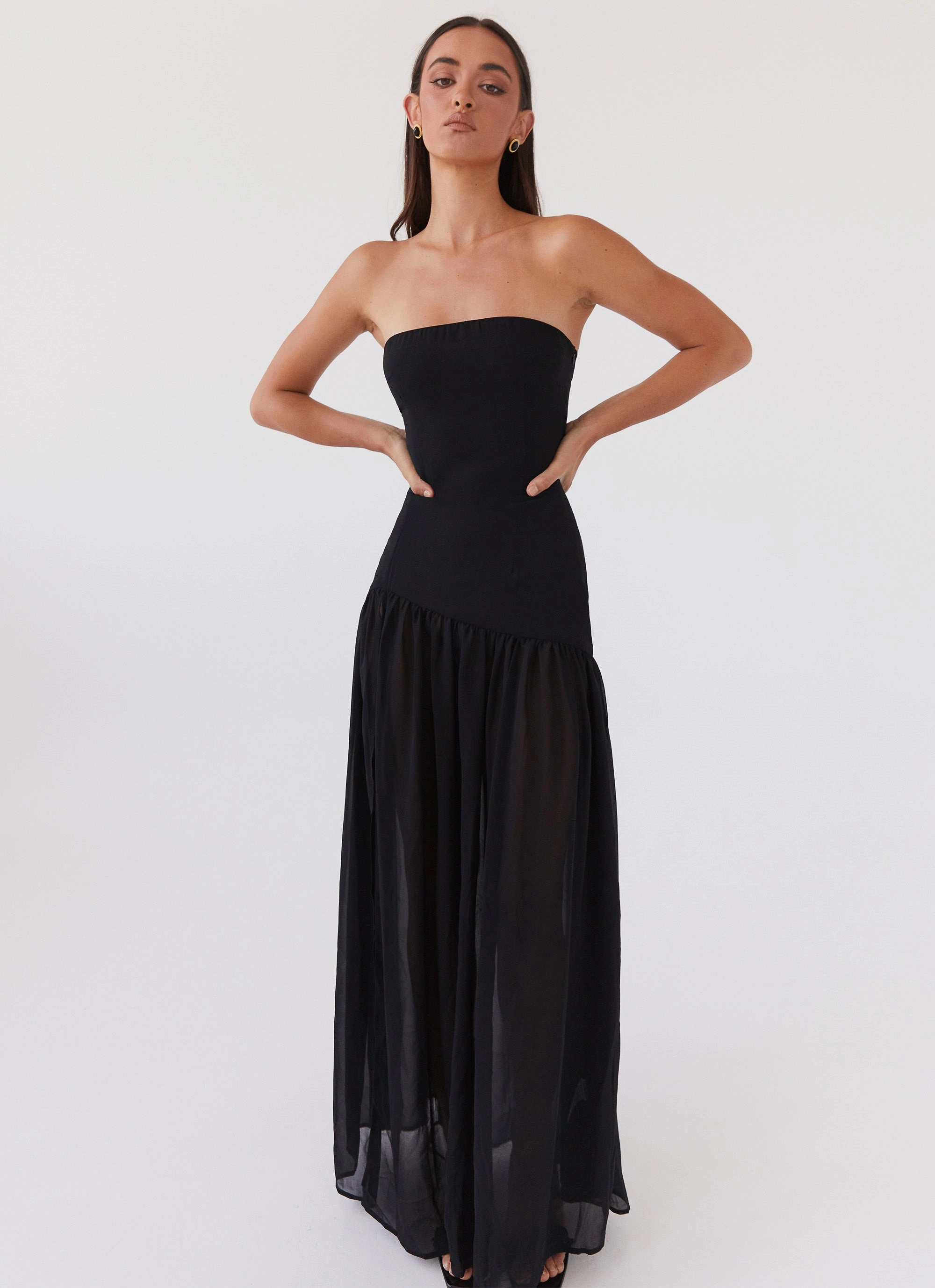 Eden Strapless Maxi Dress - Black Urban Outerwear