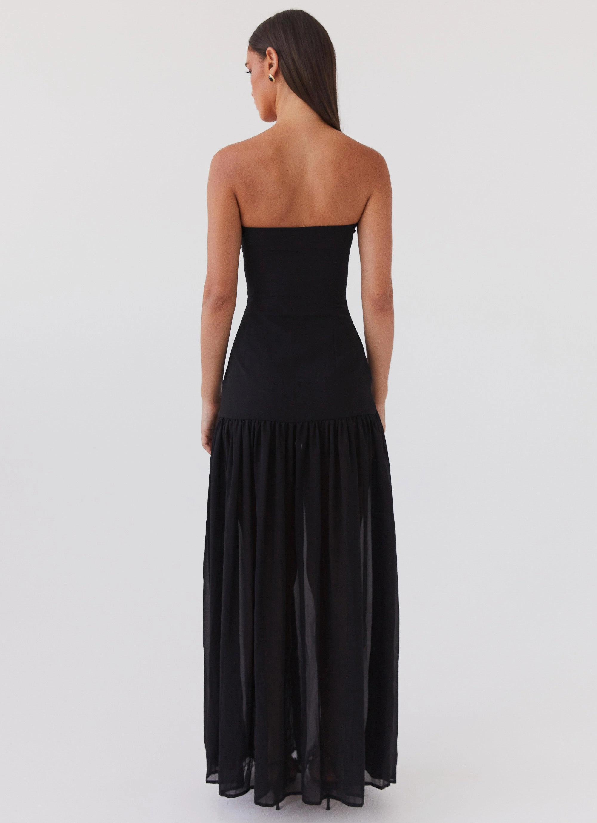 Eden Strapless Maxi Dress - Black Stylish Wool Coat