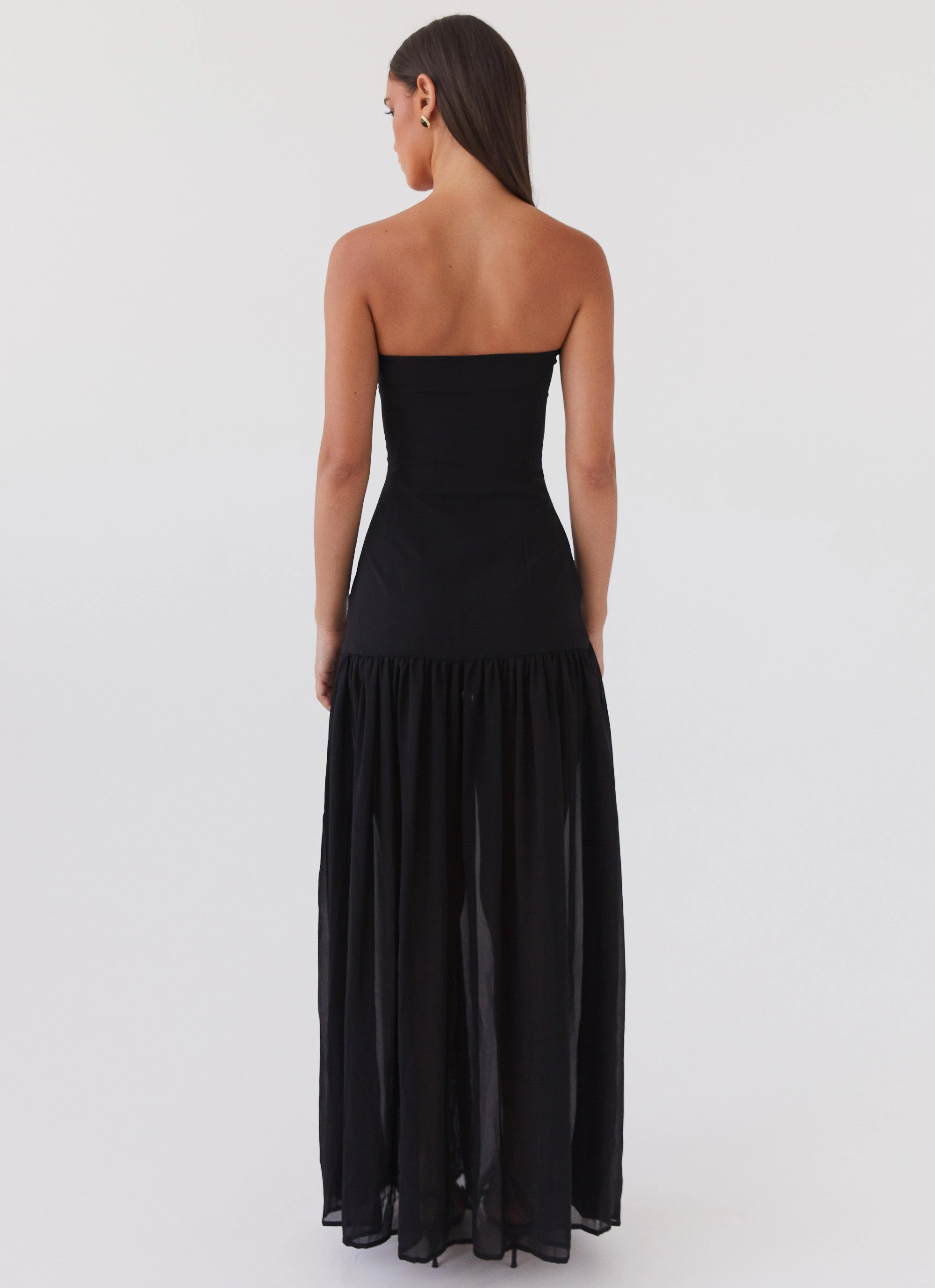 Outerwear Collection Fashion Insulation Eden Strapless Maxi Dress - Black
