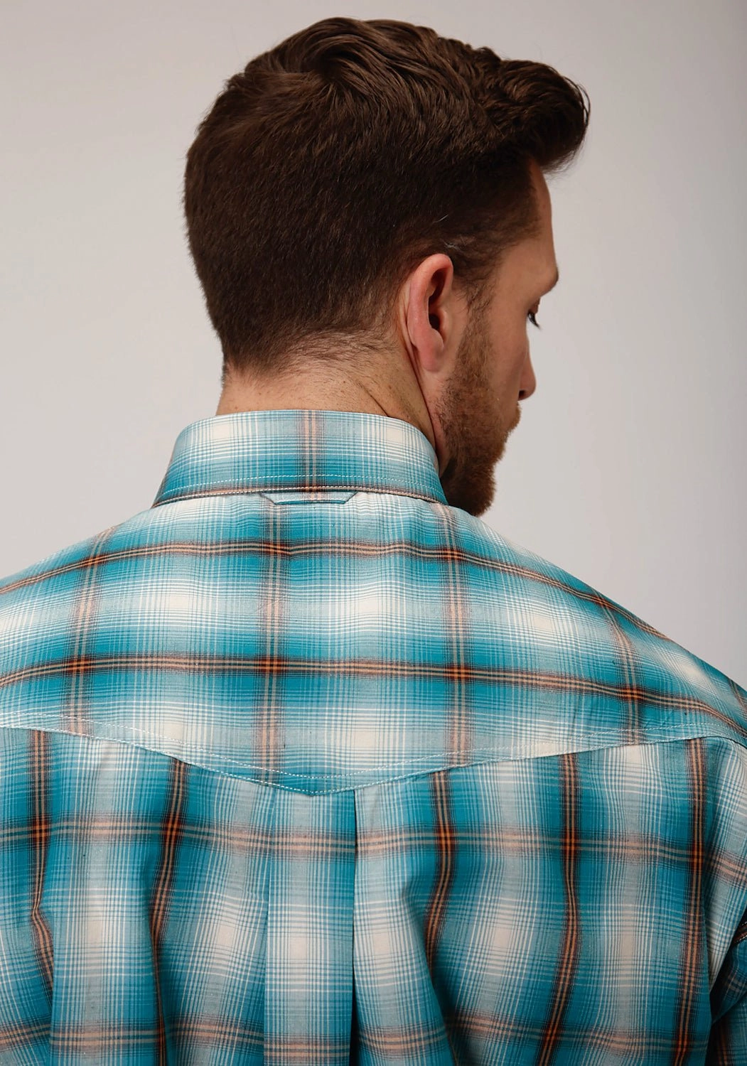 Roper Mens Teal 100% Cotton Ombre BD L/S Button Shirt Tall Option Stylish Appearance