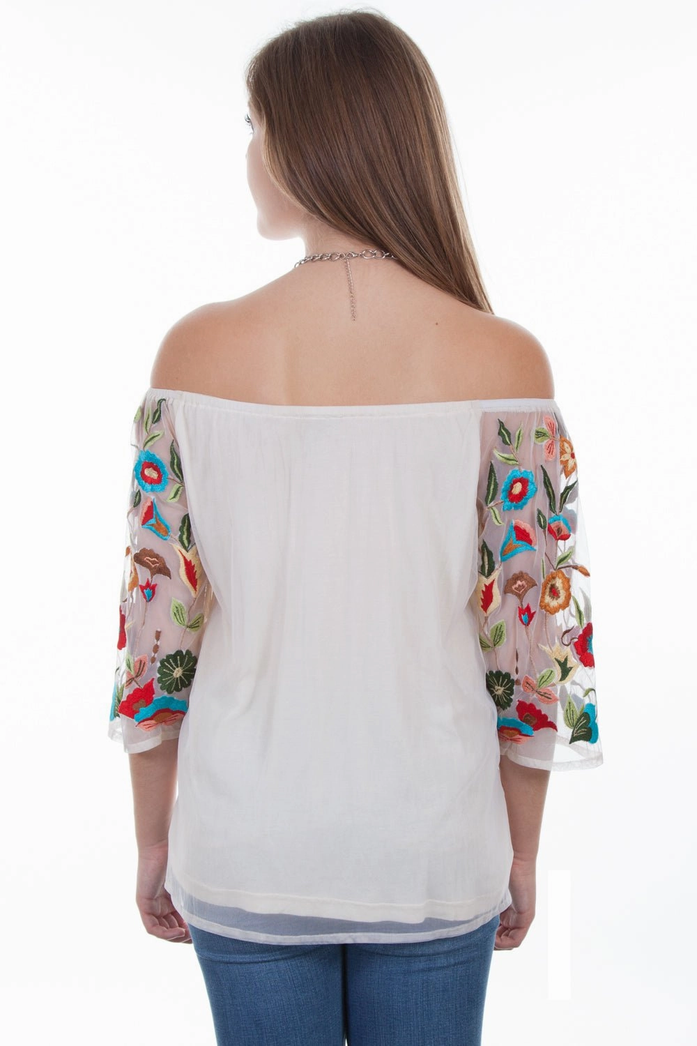 Scully Womens Ivory 100% Viscose Floral Garden S/S Blouse Eco-Friendly Fabric Durable Thread Construction