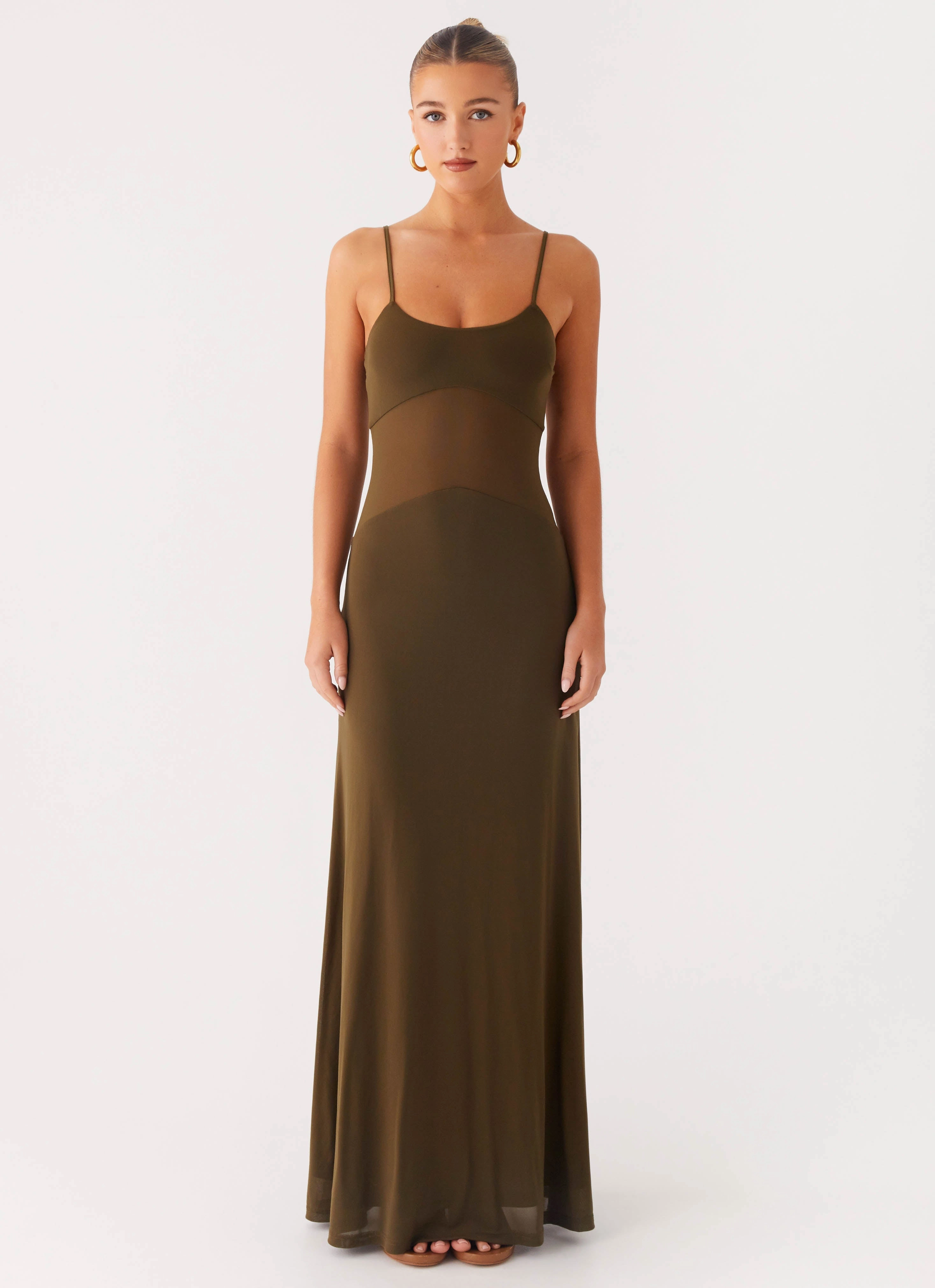Starfall Maxi Dress - Khaki Practical Outerwear