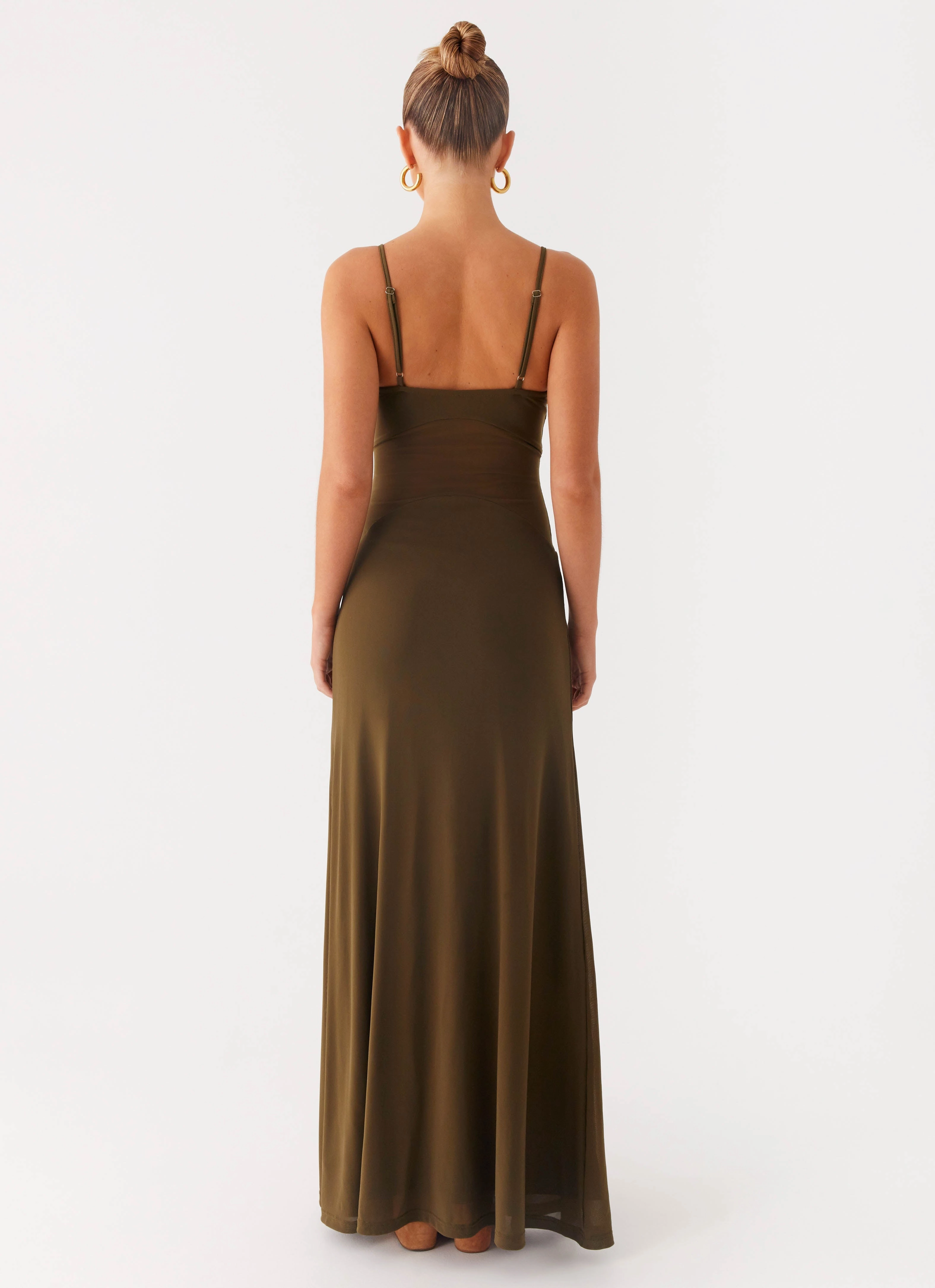 Oversized Fit Starfall Maxi Dress - Khaki