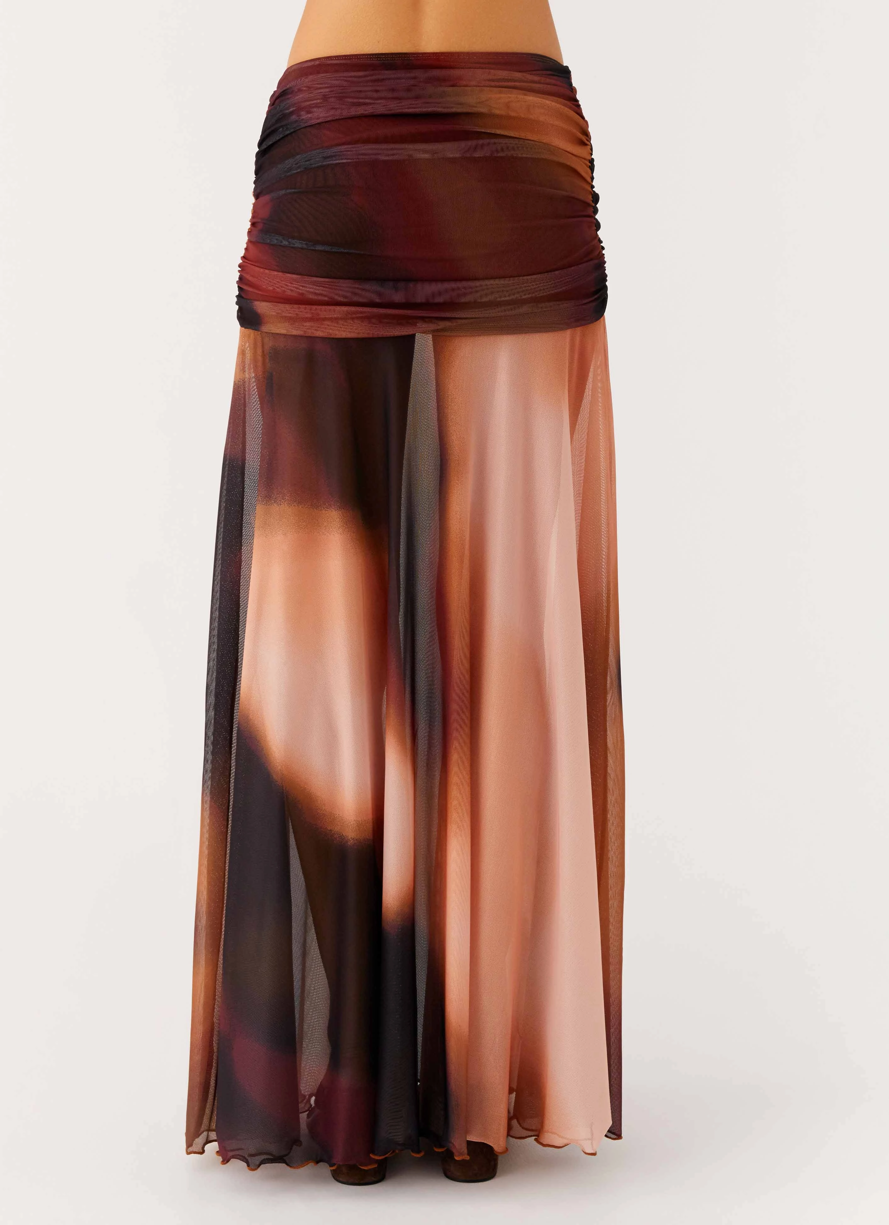 Stargazer Mesh Maxi Skirt - Black Gradient High Street Chic