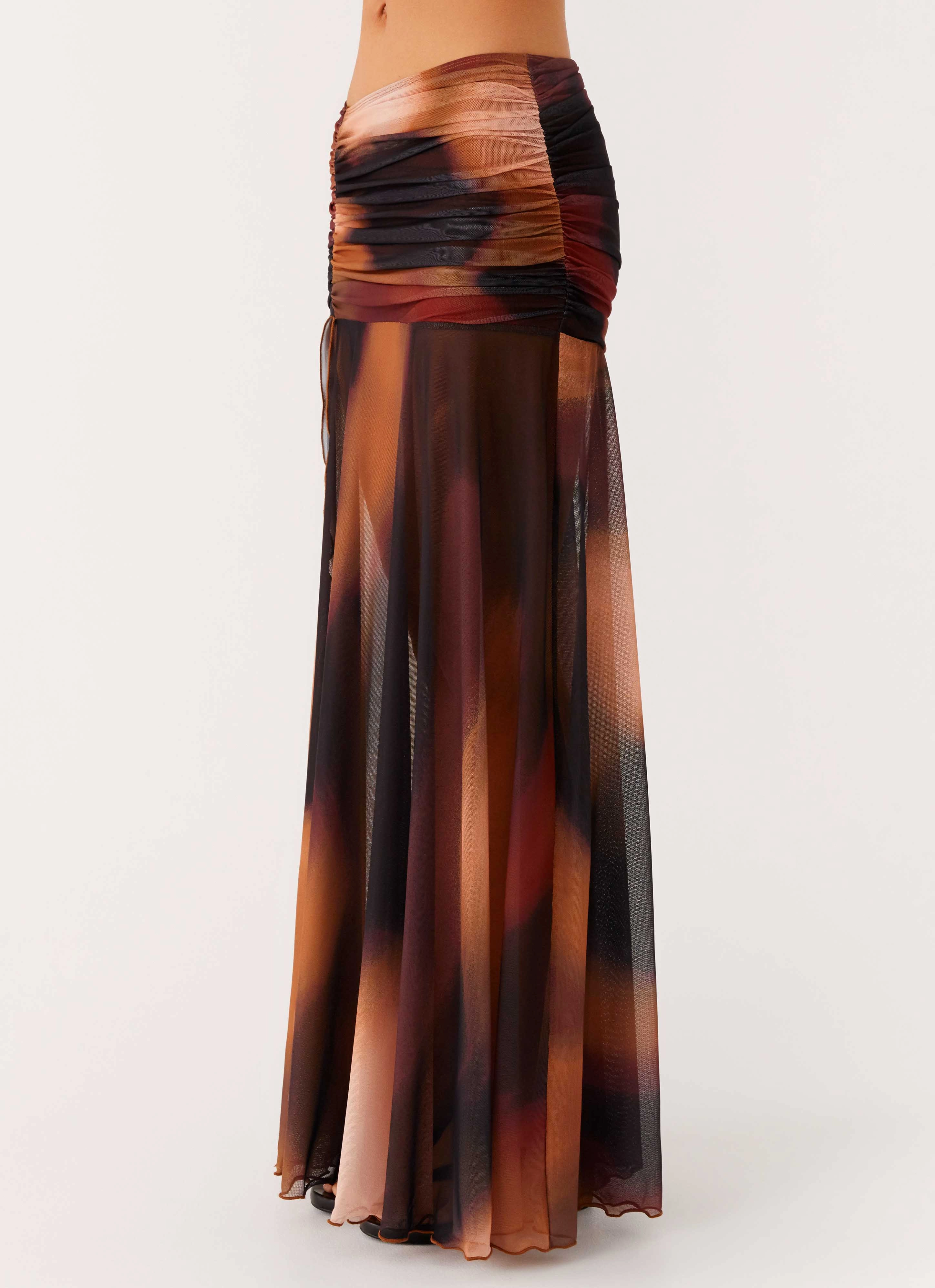 Stargazer Mesh Maxi Skirt - Black Gradient Chic casual