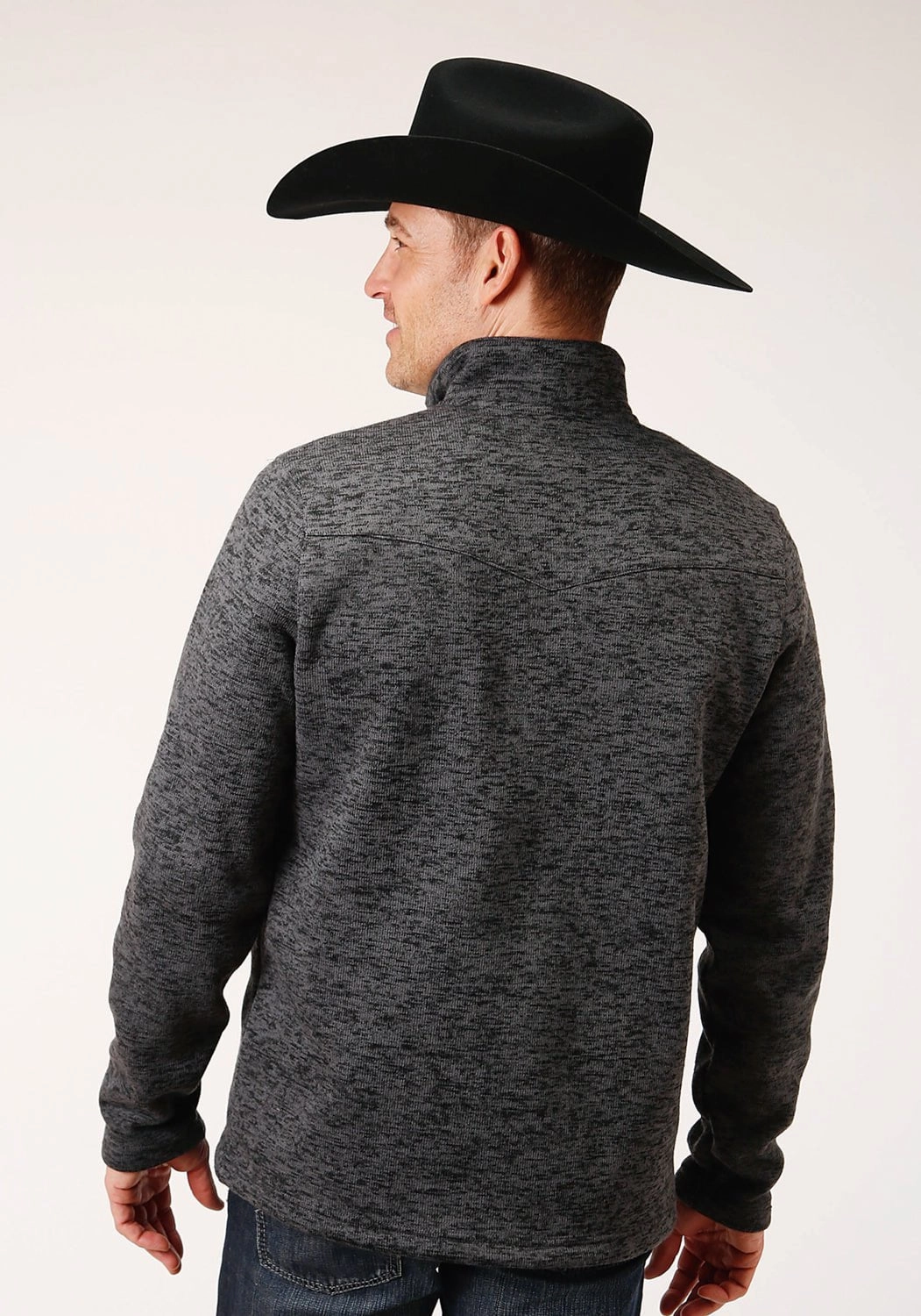 Urban Trend No Bulk Layering System Stetson Mens Grey Polyester Bonded Knit Sweater