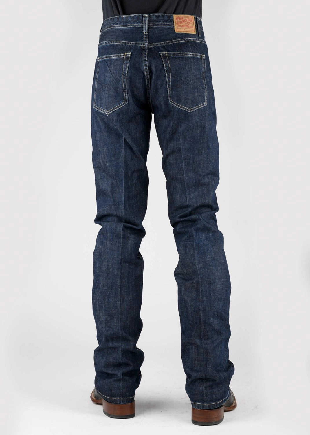 Yearlong Fit Stetson Mens 1210 Straight Leg Dark Rinse 100% Cotton X Pkt Jeans