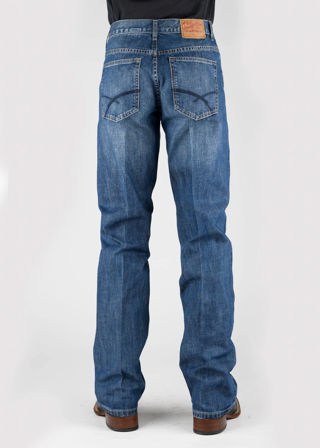 Stetson Mens 1312 Modern Seams Back Blue 100% Cotton Jeans Tailored Silhouette Anti Bacterial Treatment