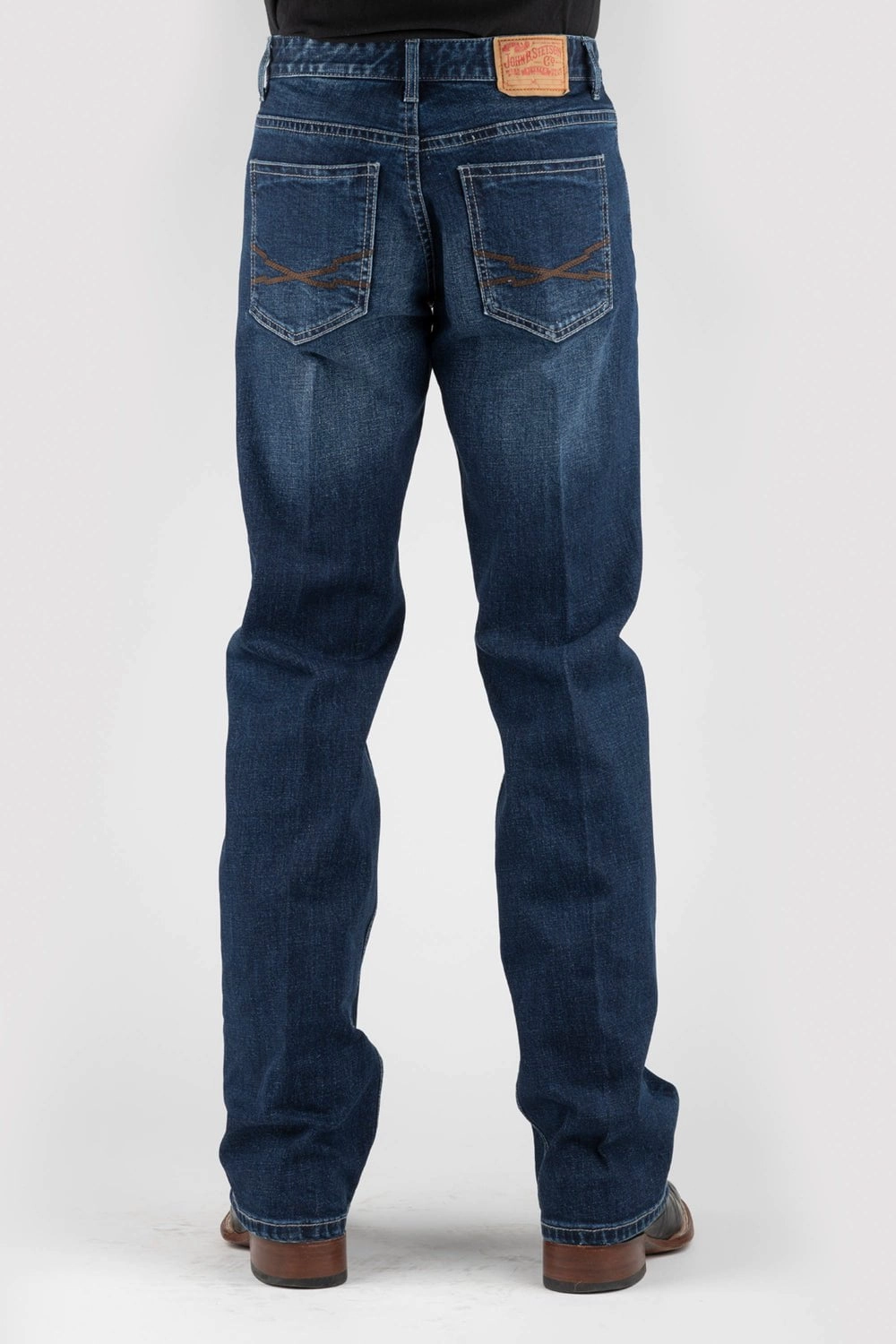 Trendy Apparel Stetson Mens 1313 Modern Double X Blue Cotton Blend Jeans