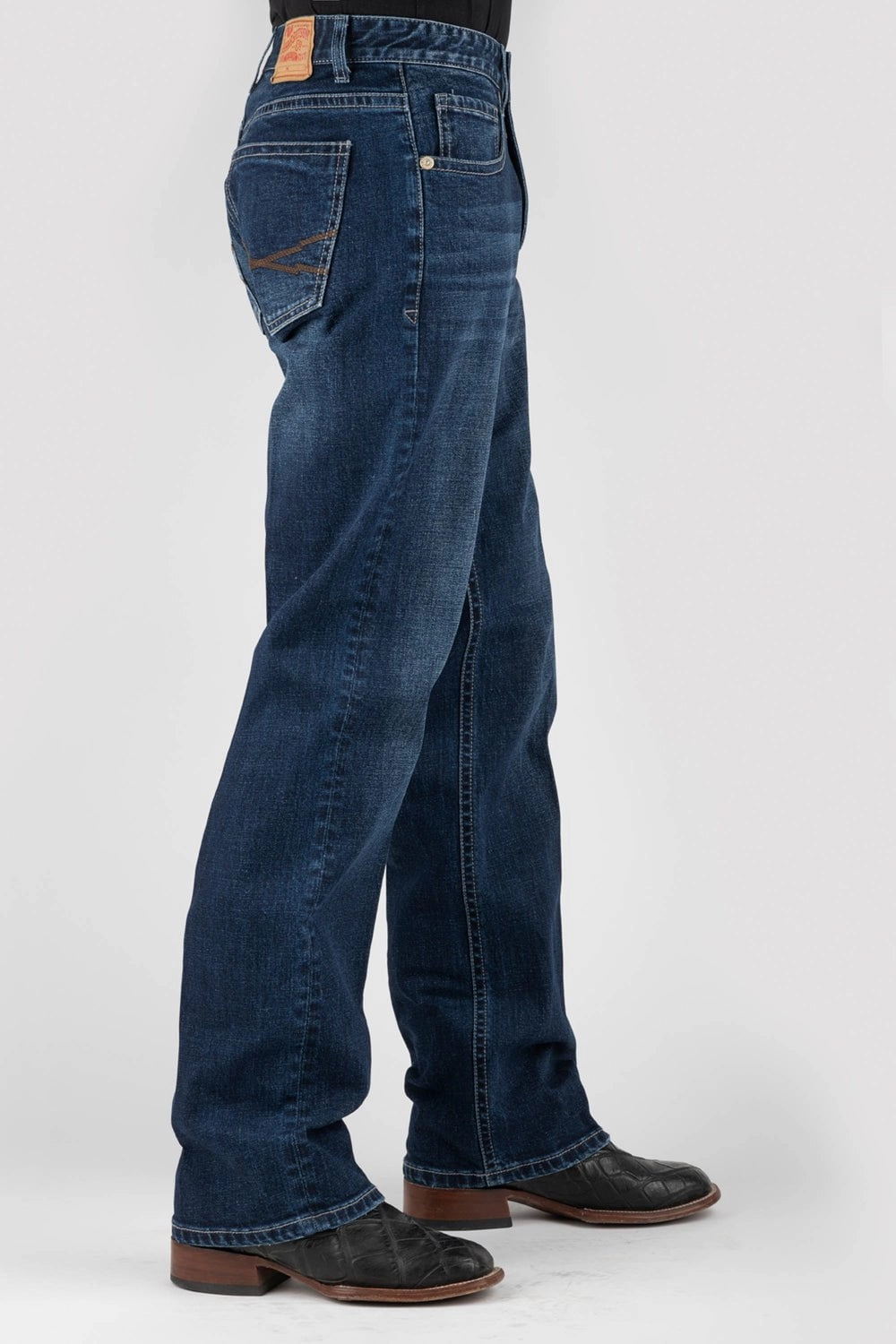 Stetson Mens 1313 Modern Double X Blue Cotton Blend Jeans Outdoor Casual