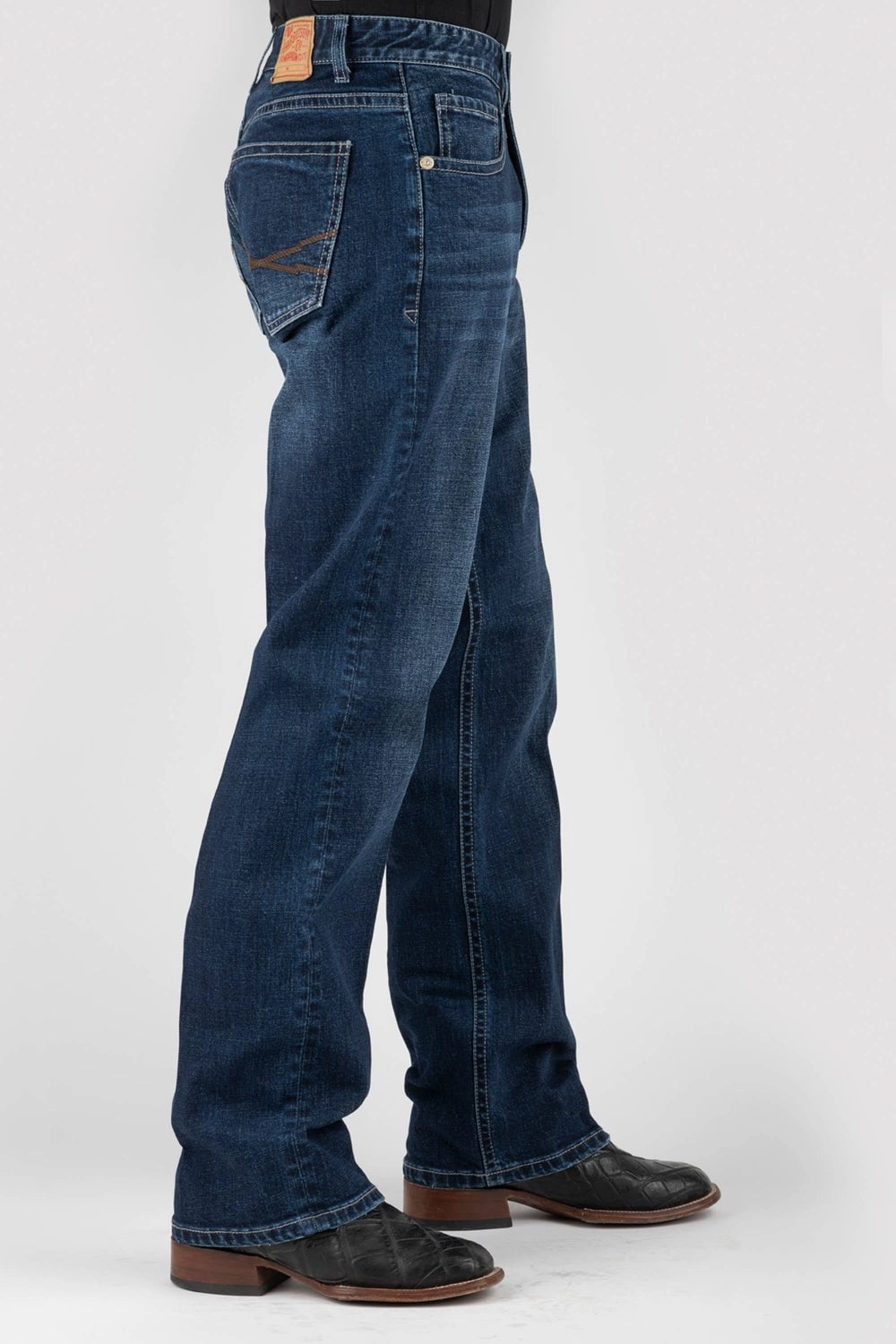 Stetson Mens 1313 Modern Double X Blue Cotton Blend Jeans Couple Look Work Ready