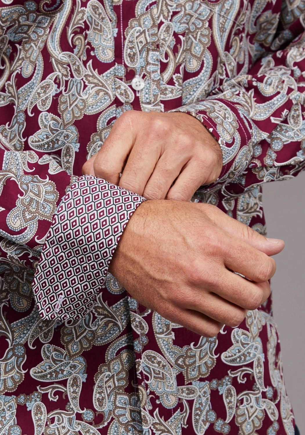 Stetson Mens 2035 Country Paisley Wine 100% Cotton 1 Pkt L/S Shirt holiday season