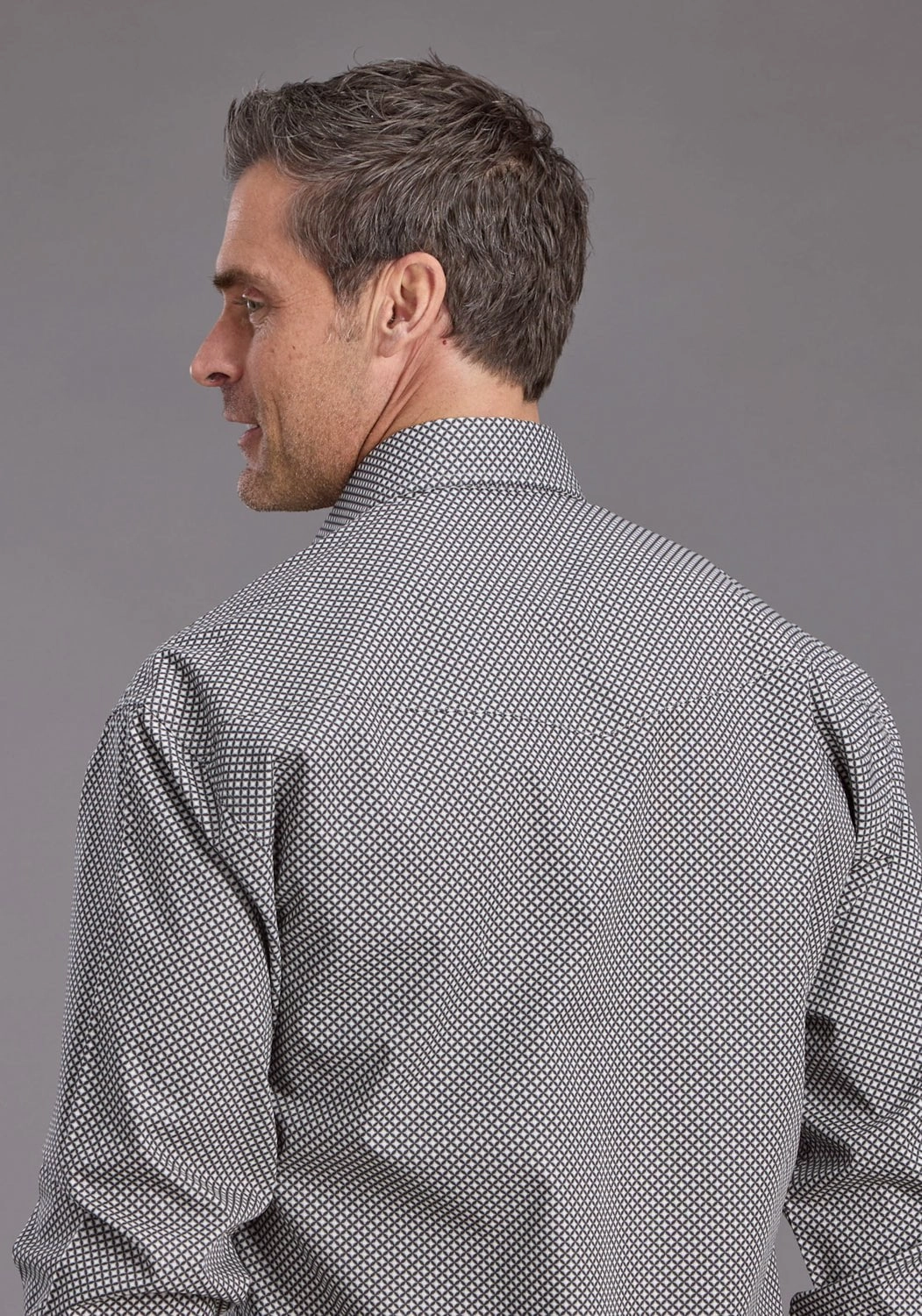 Yoke Design Stetson Mens 2236 Diamond Geo Black 100% Cotton L/S Shirt