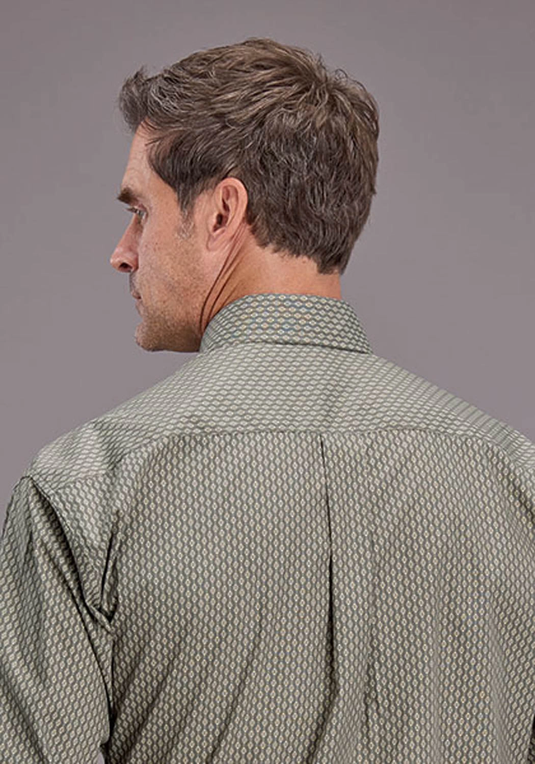 Stetson Mens 2517 Smoke Diamonds Grey 100% Cotton L/S Shirt Local Favorite Social Meetup