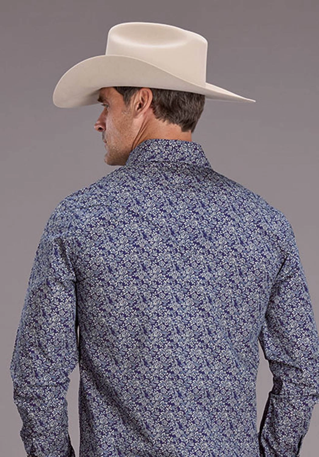 Stetson Mens 2523 Vintage Prairie Blue 100% Cotton L/S Shirt Button Down Design Ultra Soft Interior