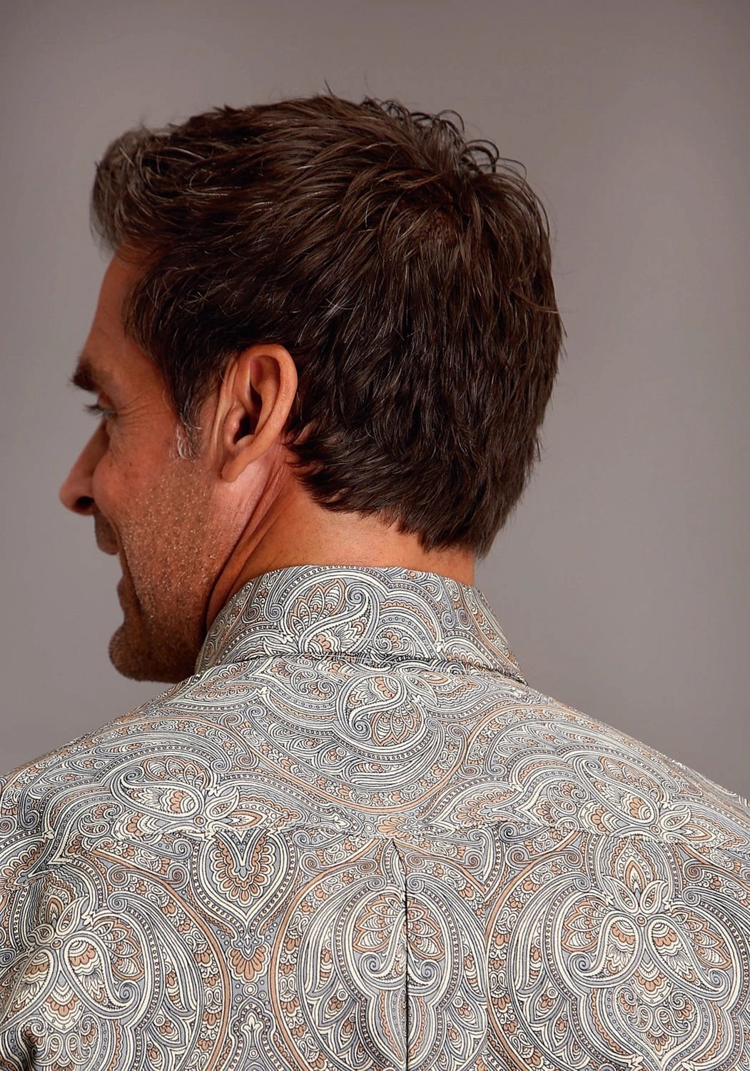 Inner Layer Stetson Mens Desert Medallion Paisley Brown 100% Cotton L/S Shirt
