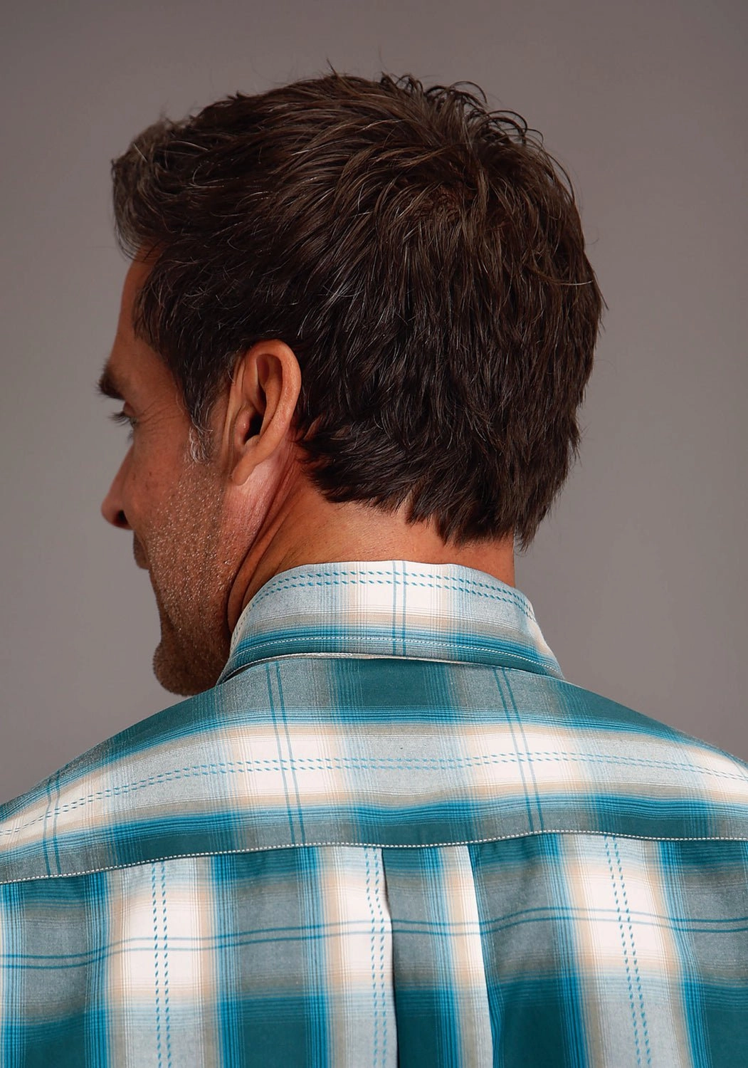 Brunch Outfit Stetson Mens Forest Shade Plaid Green 100% Cotton L/S Shirt