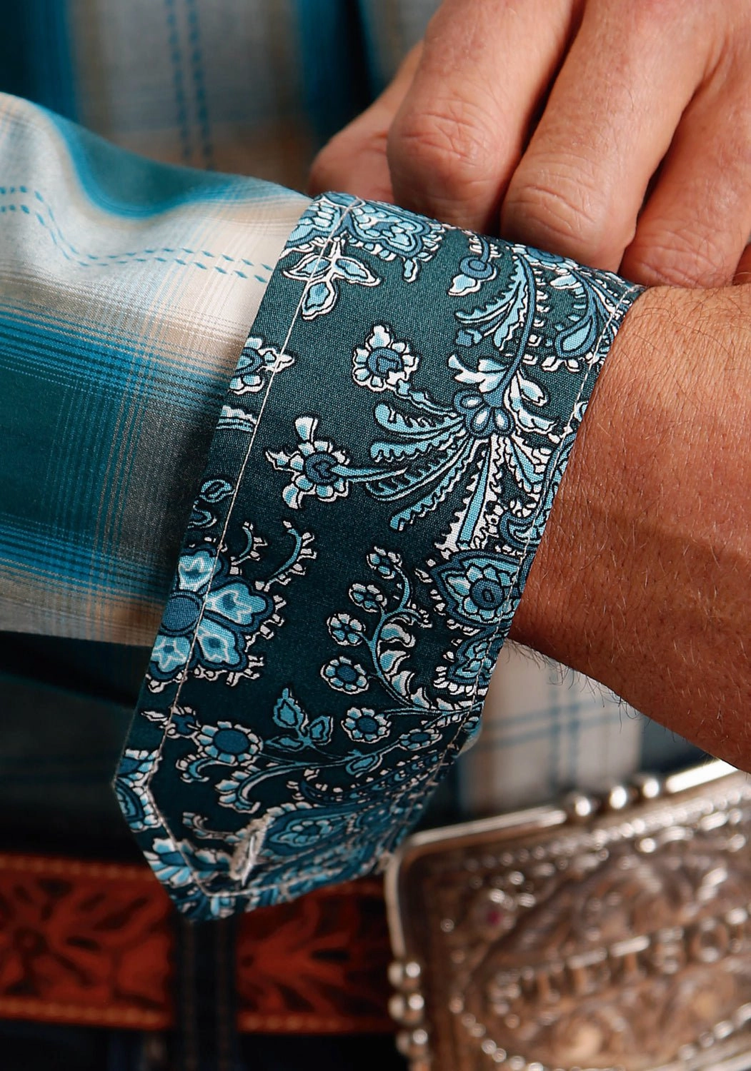 Stetson Mens Forest Shade Plaid Green 100% Cotton L/S Shirt Premium Quality