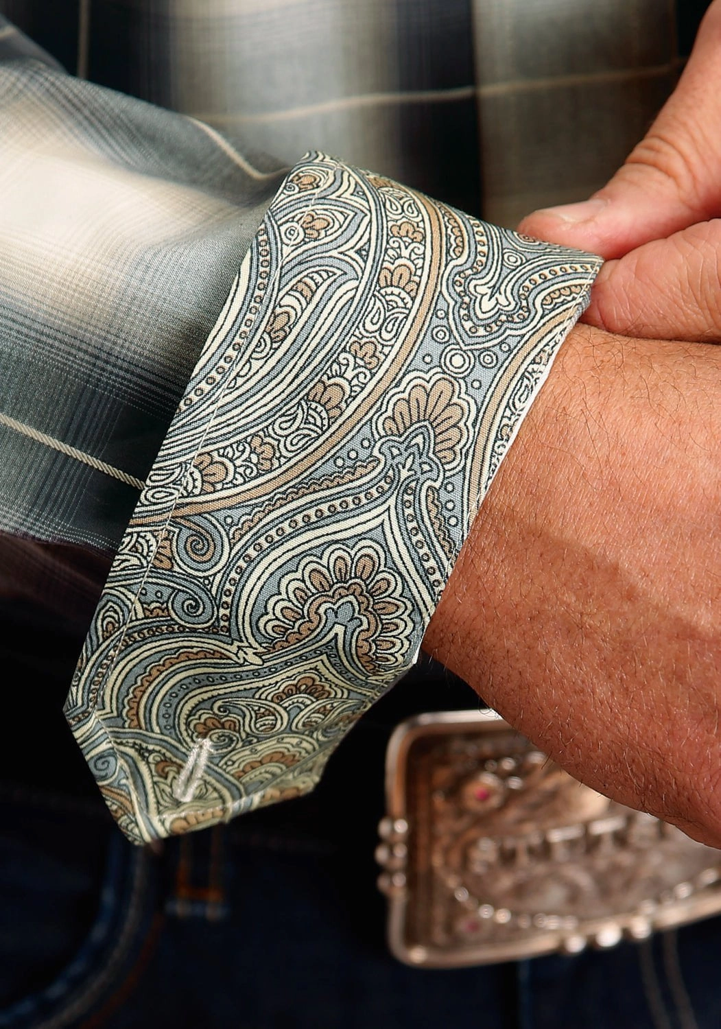 Road Trip Ready Everyday Wear Stetson Mens Gold Dust Ombre Brown 100% Cotton L/S Shirt