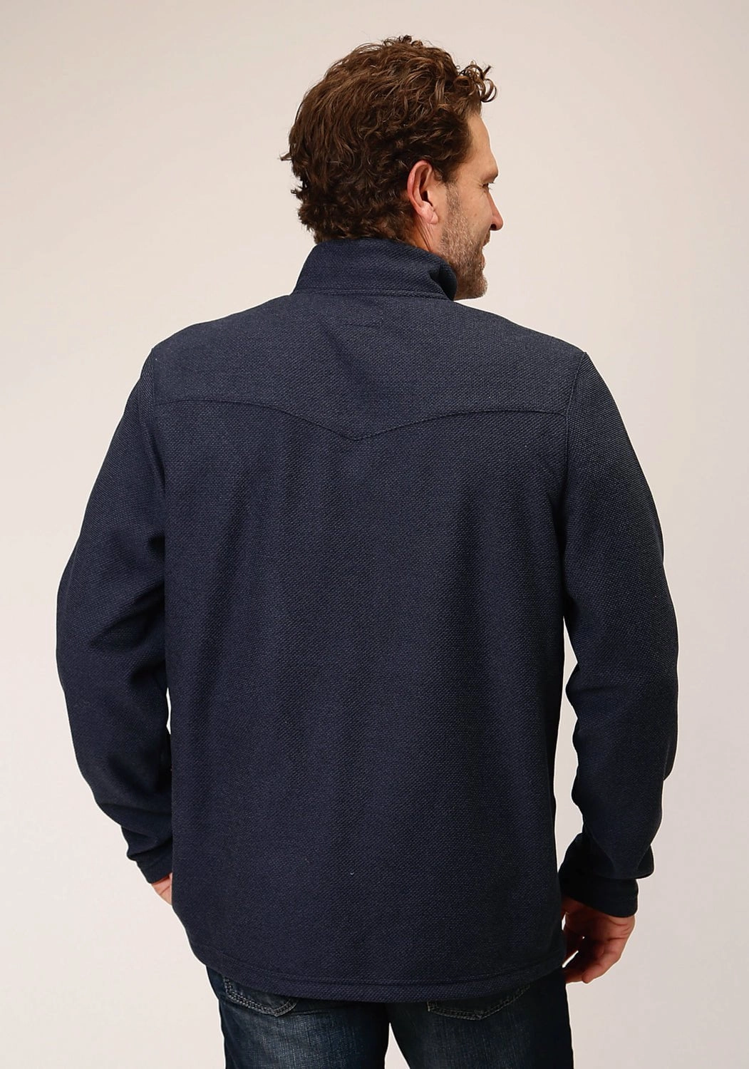 Winter Comfort Stetson Mens Honeycomb Knit Blue Polyester L/S Pullover Sweater