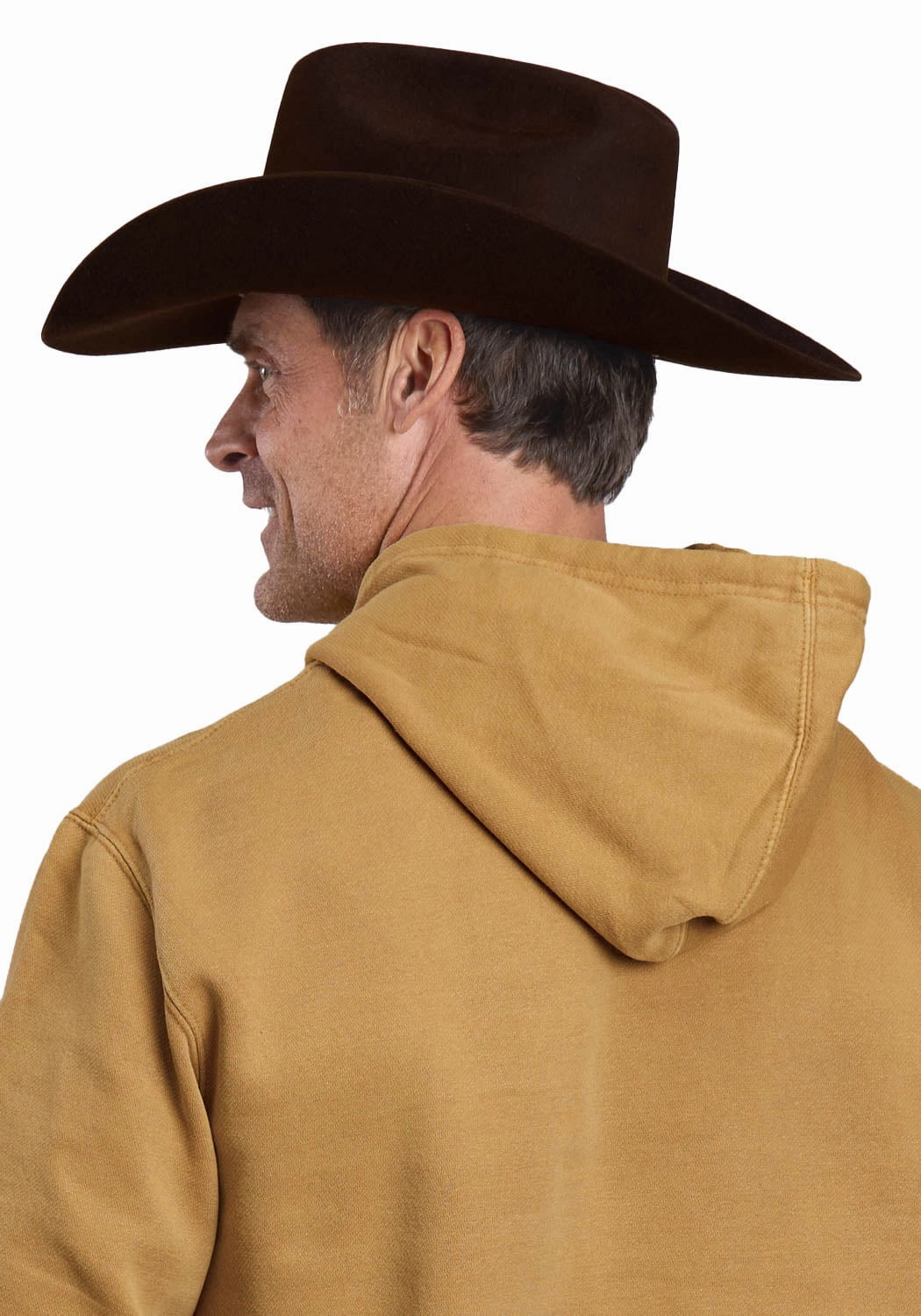 Flex Fit Fabric Stetson Mens Horserider in Woods Orange Cotton Blend Hoodie