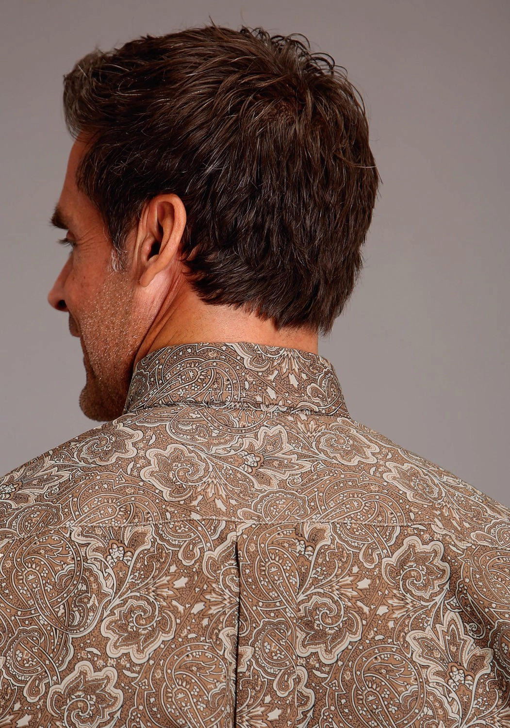 Local Favorite Breathable Cotton Stetson Mens Leather Paisley Brown 100% Cotton L/S Shirt
